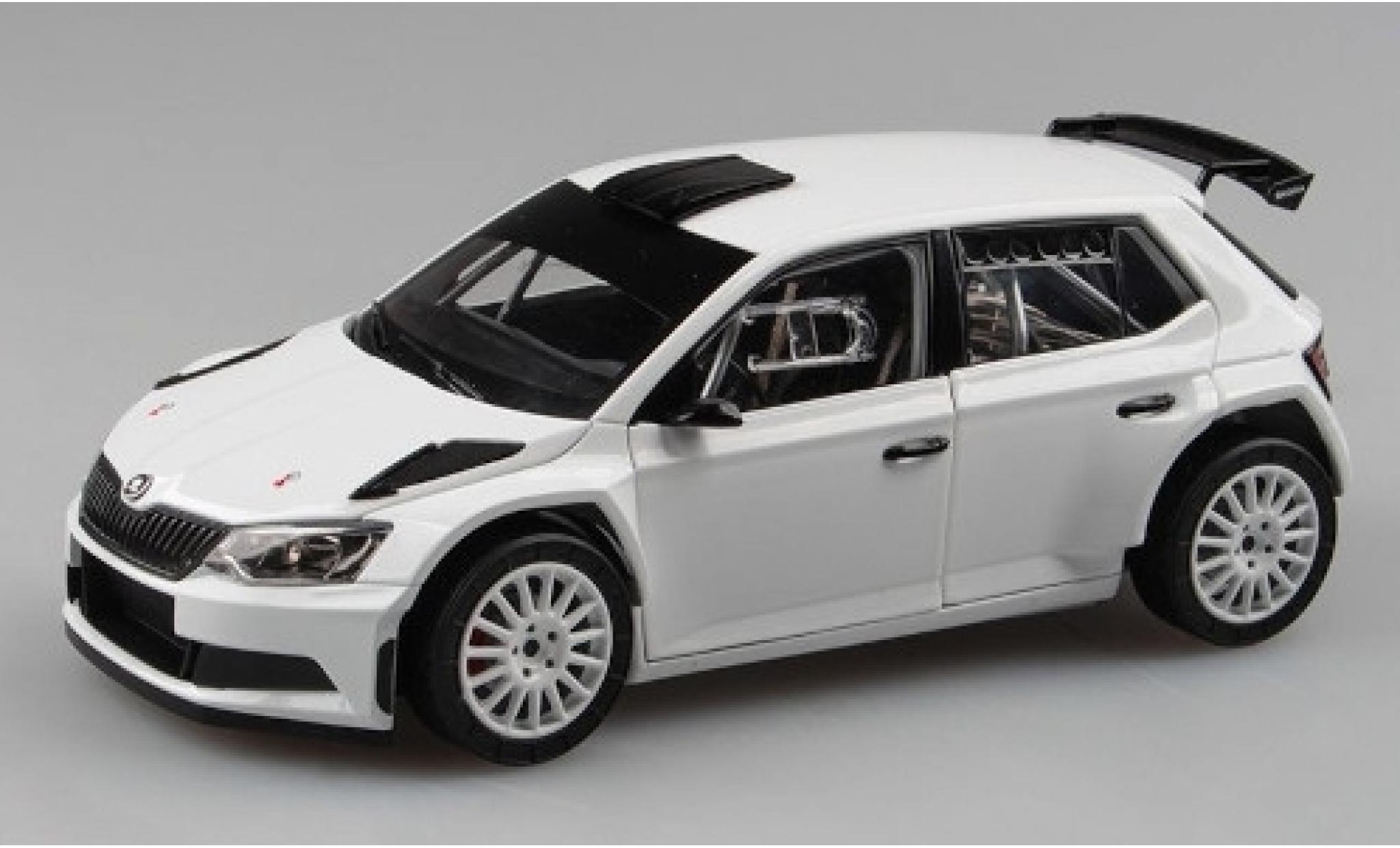 Skoda Fabia 1/18 Abrex III R5 wit 2015 Plain Body Version modelauto