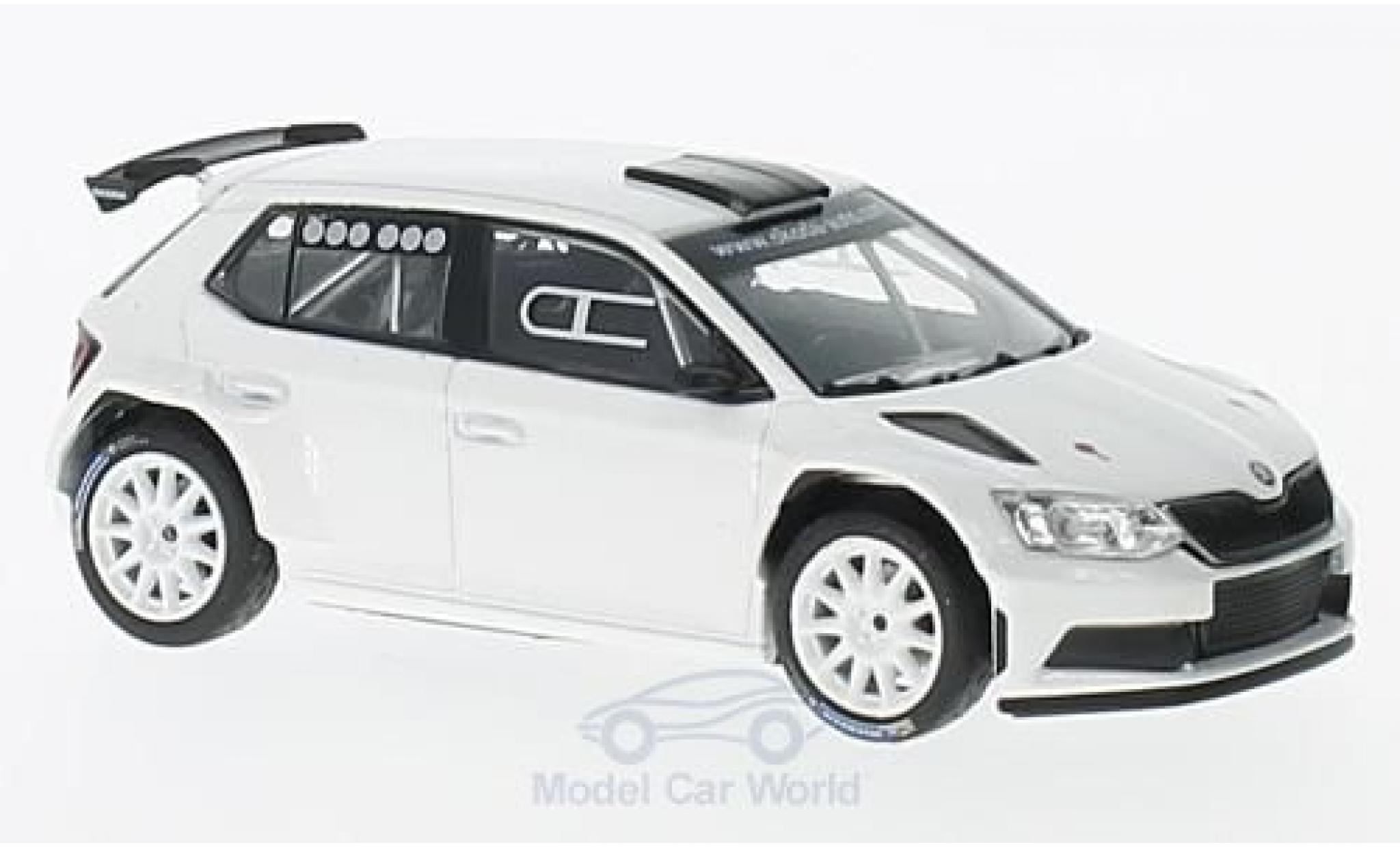 Skoda Fabia 1/43 Abrex III R5 wit 2015 Tarmac modelauto