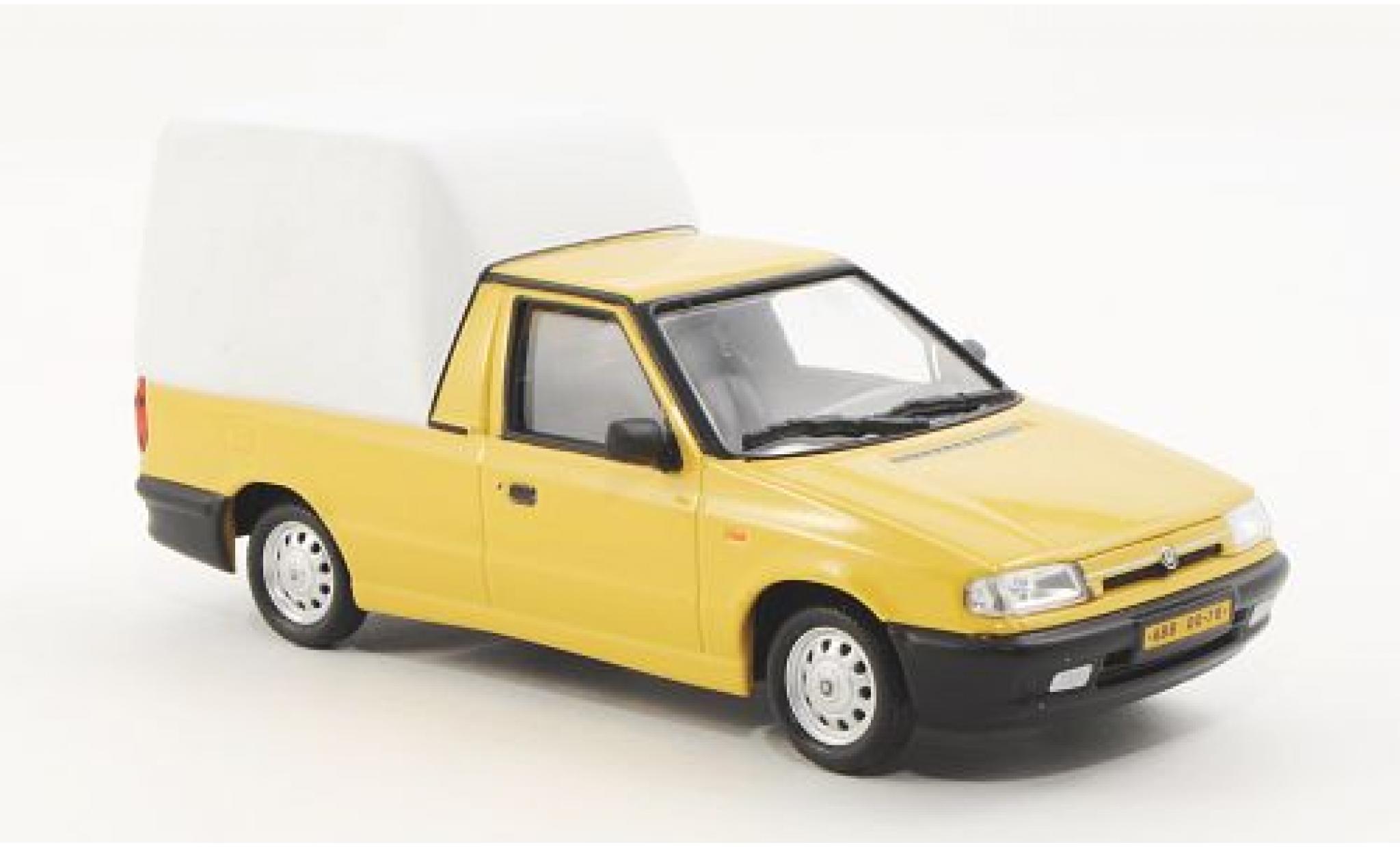 Skoda Felicia 1/43 Abrex Pick-Up geel/matt-wit 1996 modelauto