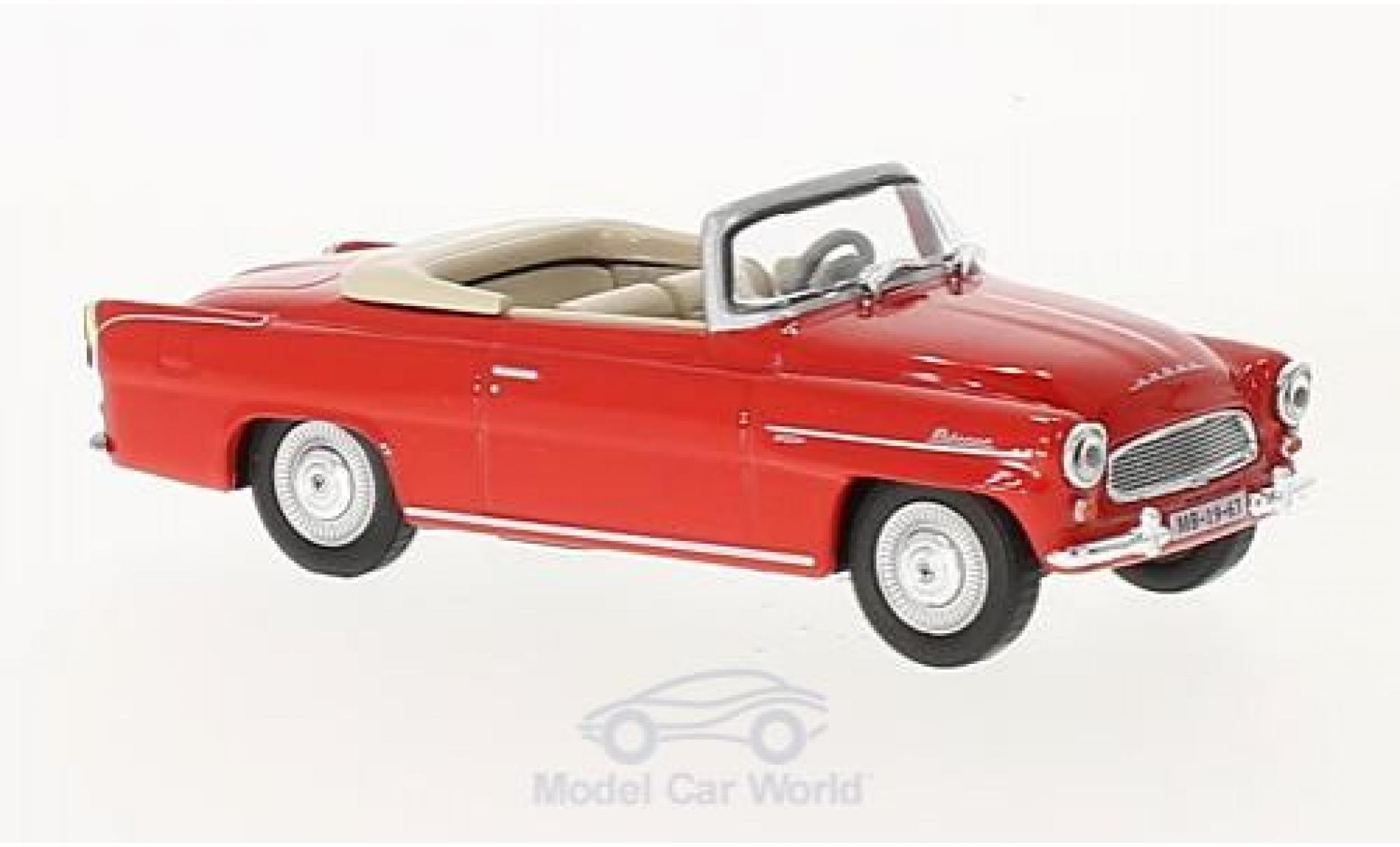 Skoda Felicia 1/43 Abrex Roadster rood 1963 modelauto