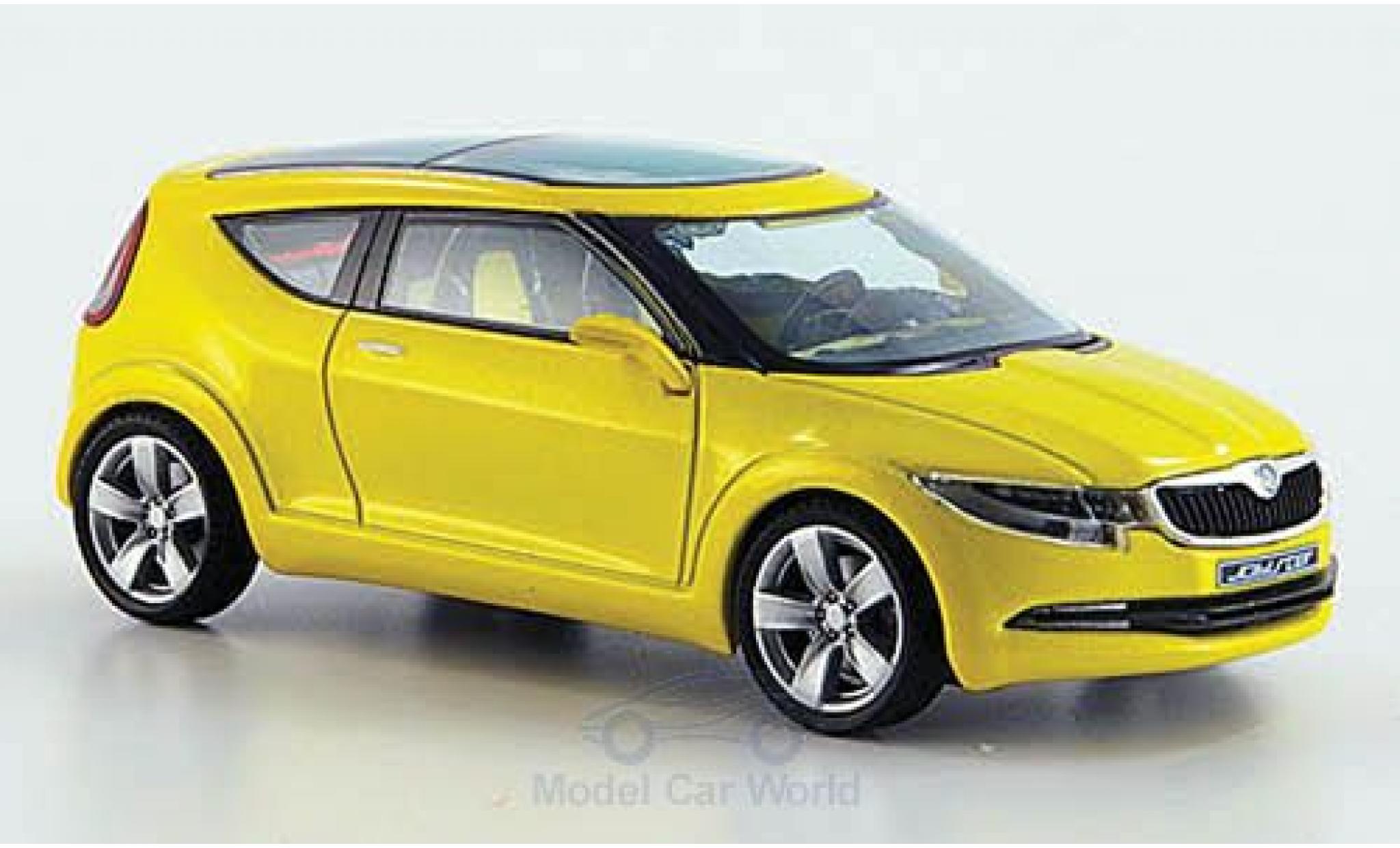 Skoda Joyster 1/43 Abrex Concept Car metallic geel ohne Vitrine modelauto