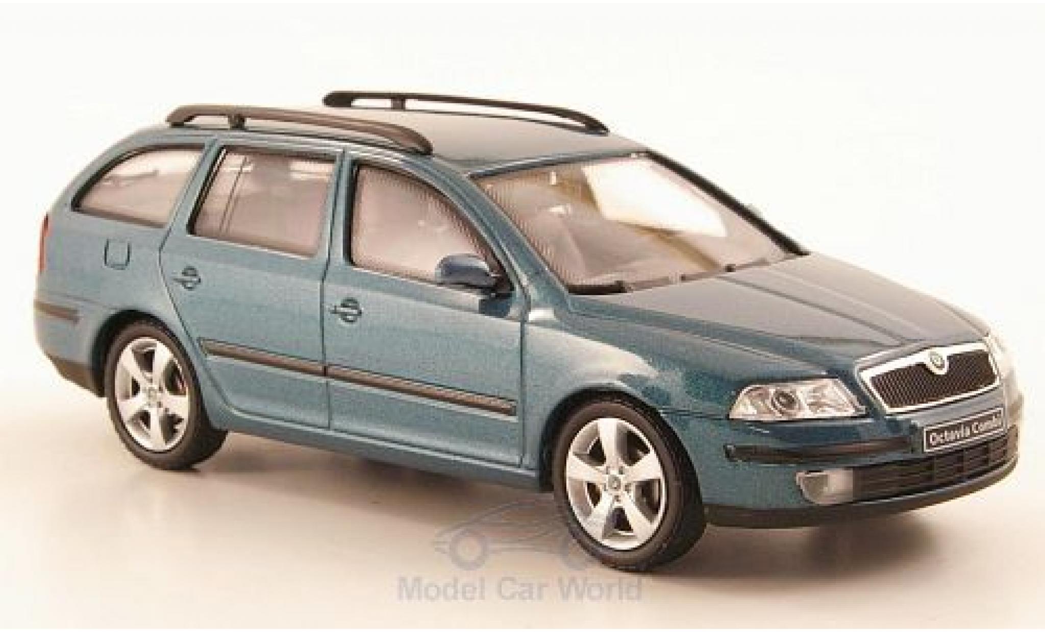Skoda Octavia 1/43 Abrex Combi metallic groen 2004 modelauto