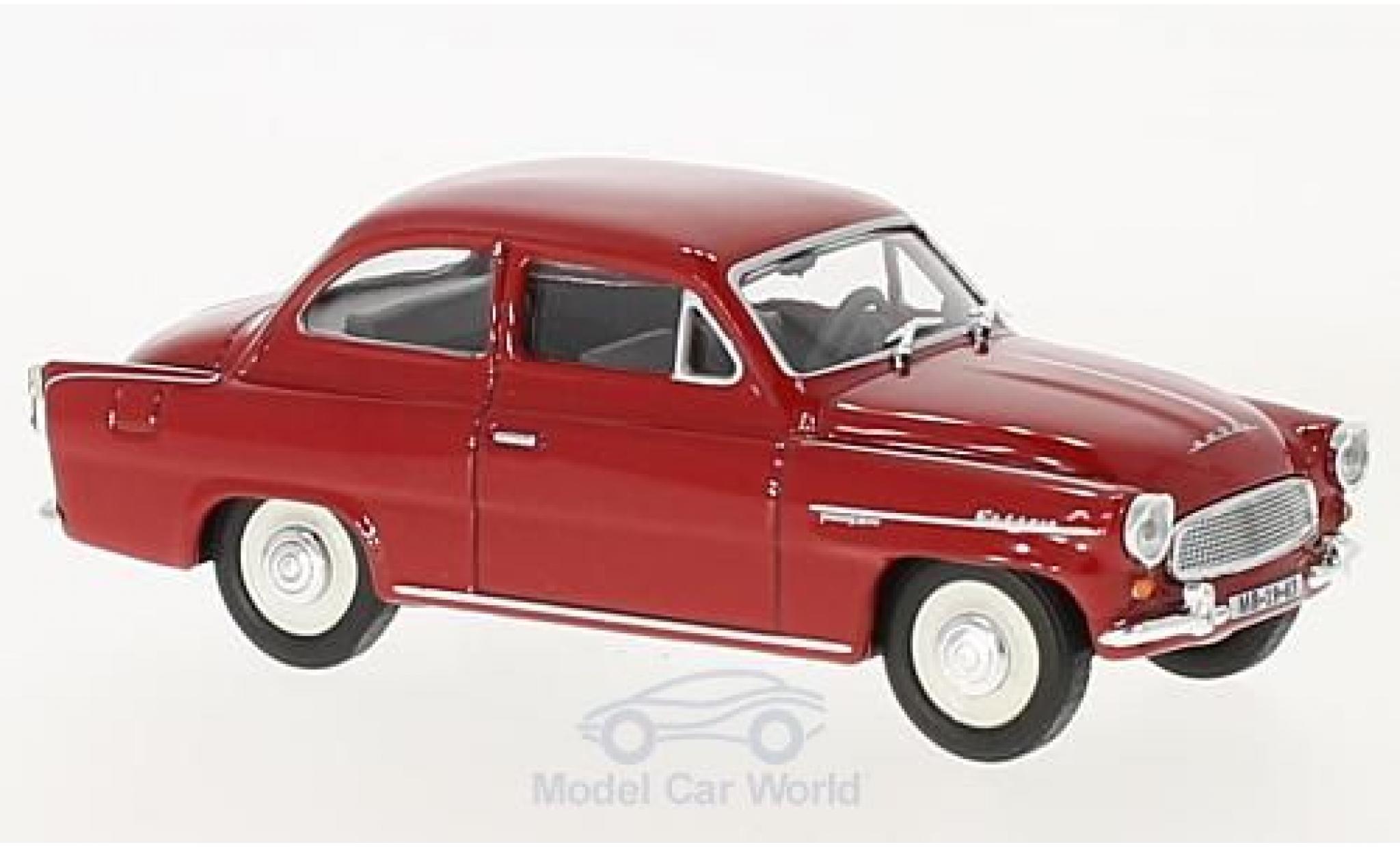 Skoda Octavia 1/43 Abrex rood 1963 modelauto