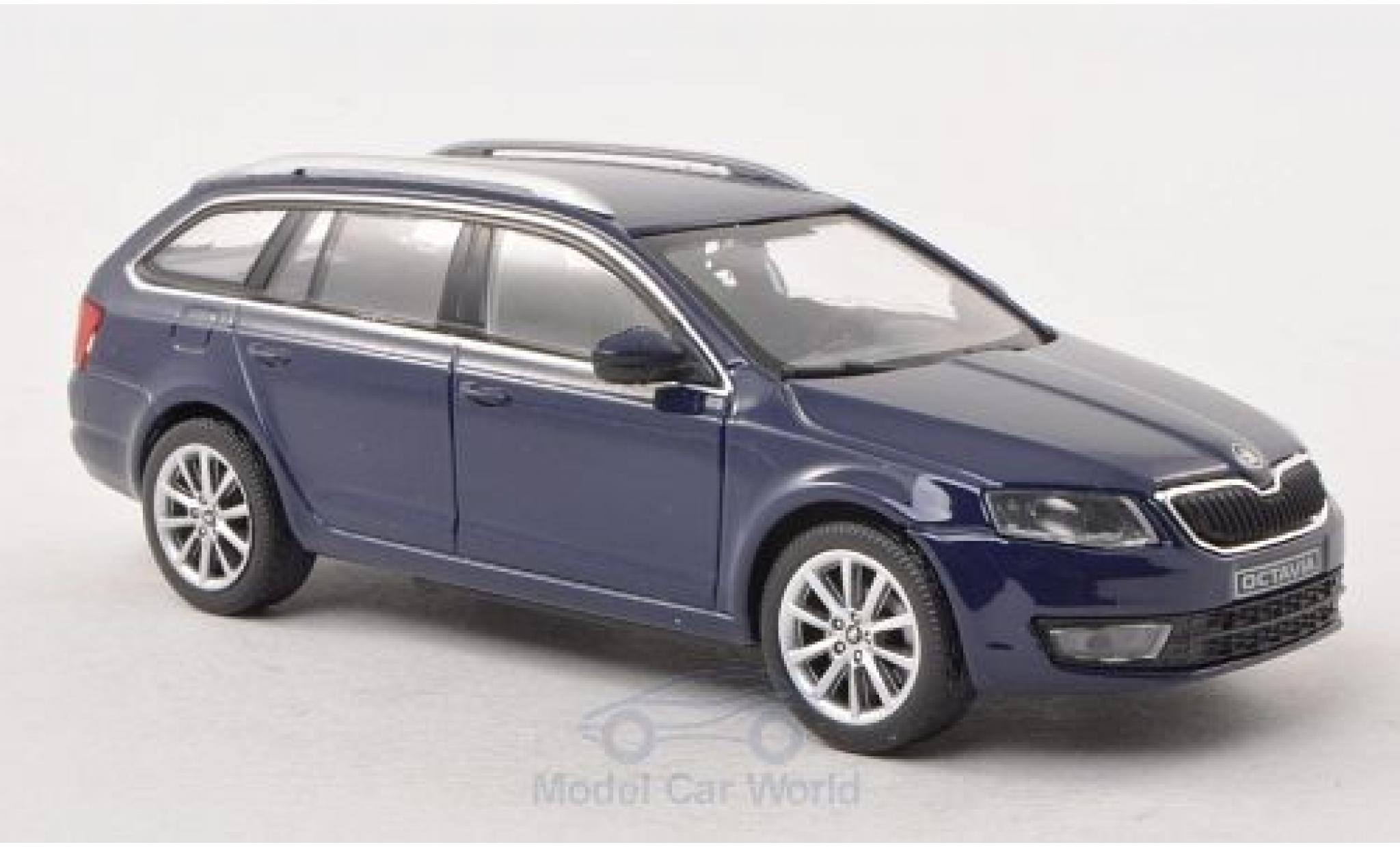 Skoda Octavia 1/43 Abrex III Combi blauw 2013 modelauto