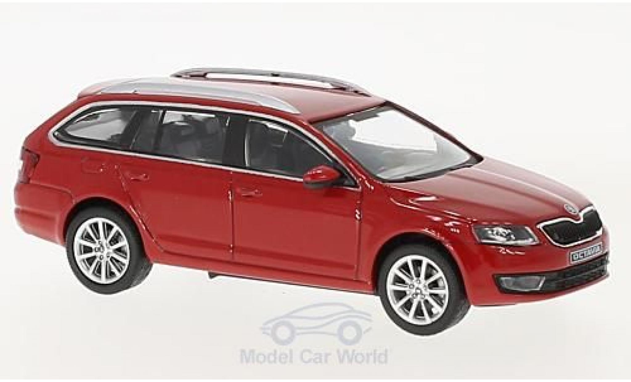 Skoda Octavia 1/43 Abrex III Combi rood 2013 modelauto
