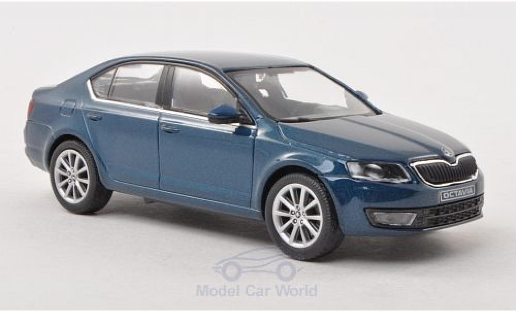 Skoda Octavia 1/43 Abrex III metallic blauw 2013 modelauto