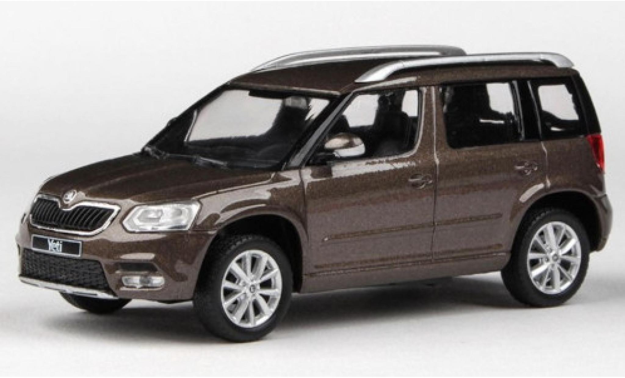 Skoda Yeti 1/43 Abrex FL metallic bruin 2013 modelauto