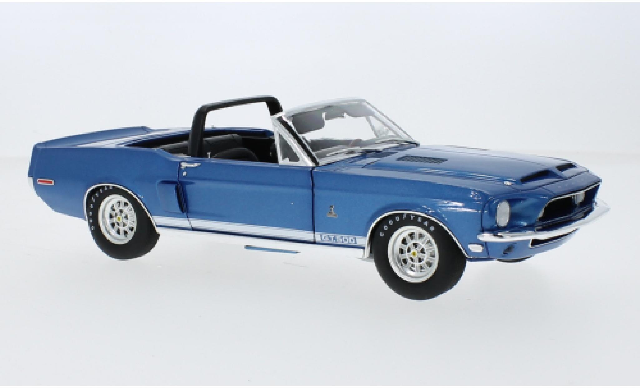 Shelby GT 500 1/18 ACME Ford Mustang Cabriolet metallic blauw 1968 modelauto