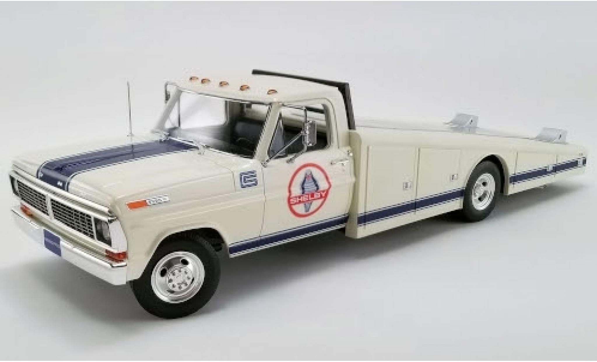 Ford F-350 1/18 ACME Ramp Truck wit/blauw Shelby Racing 1970 modelauto