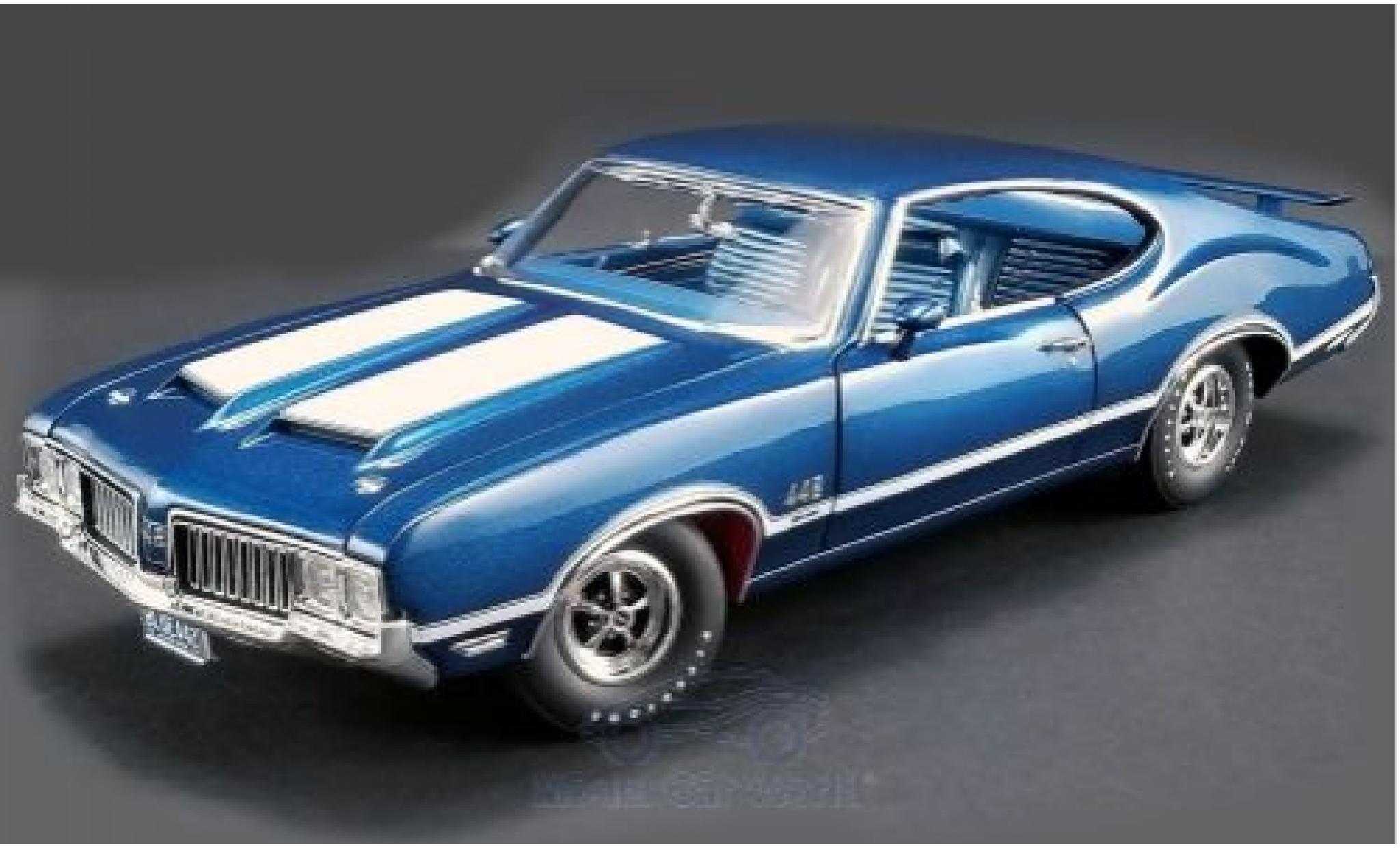 Oldsmobile 442 1/18 ACME W-30 metallic blauw/wit 1970 modelauto