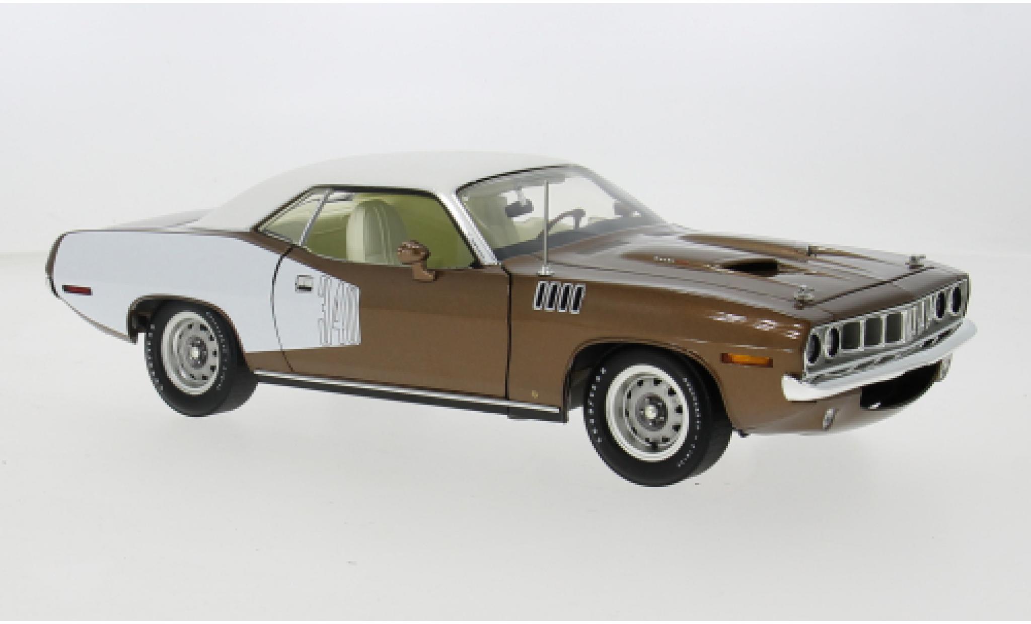 Plymouth Cuda 1/18 ACME bronze/wit 1971 1:18 modelauto