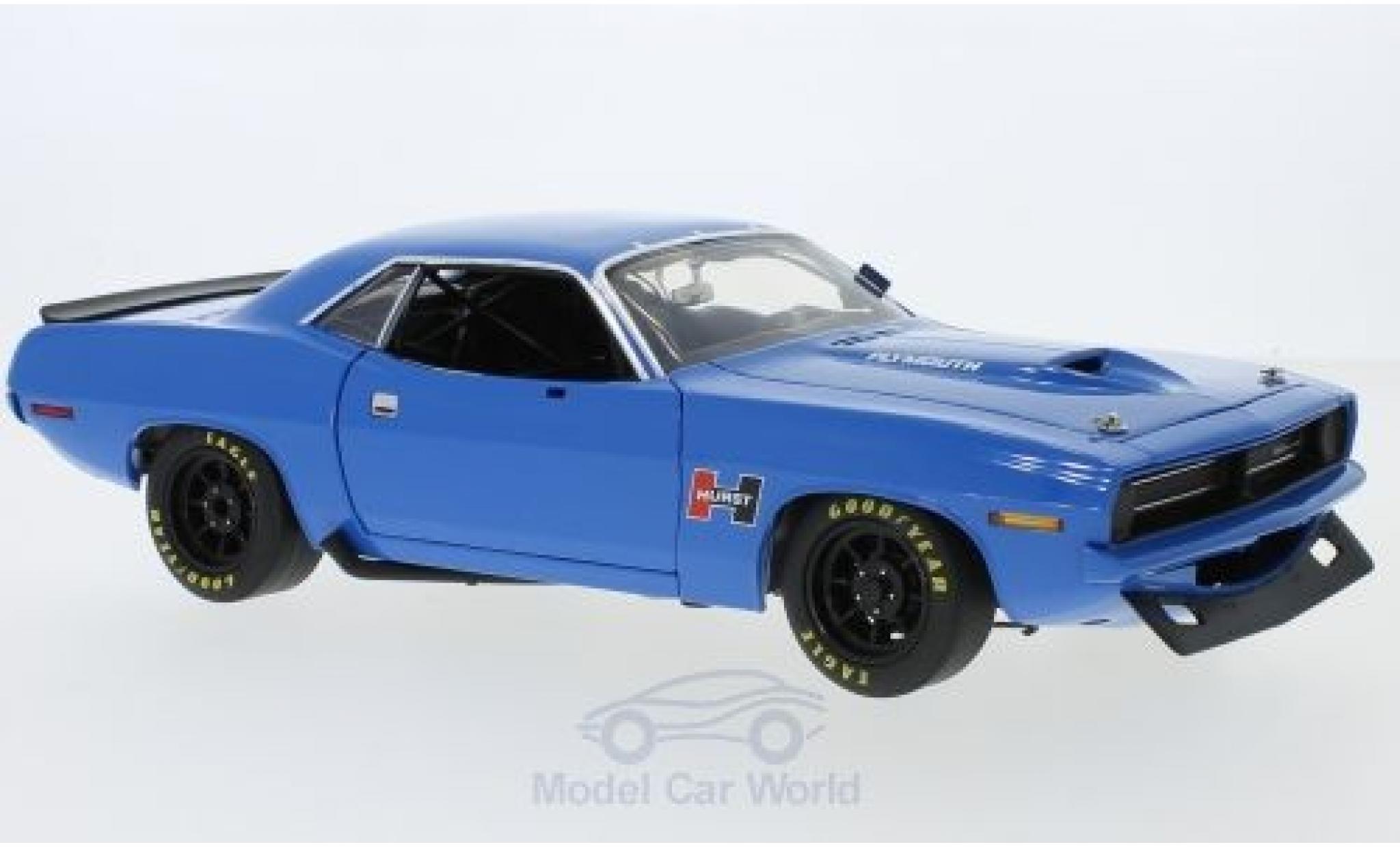 Plymouth Cuda 1970 1/18 ACME Trans Am Street Version blauw 1970 modelauto