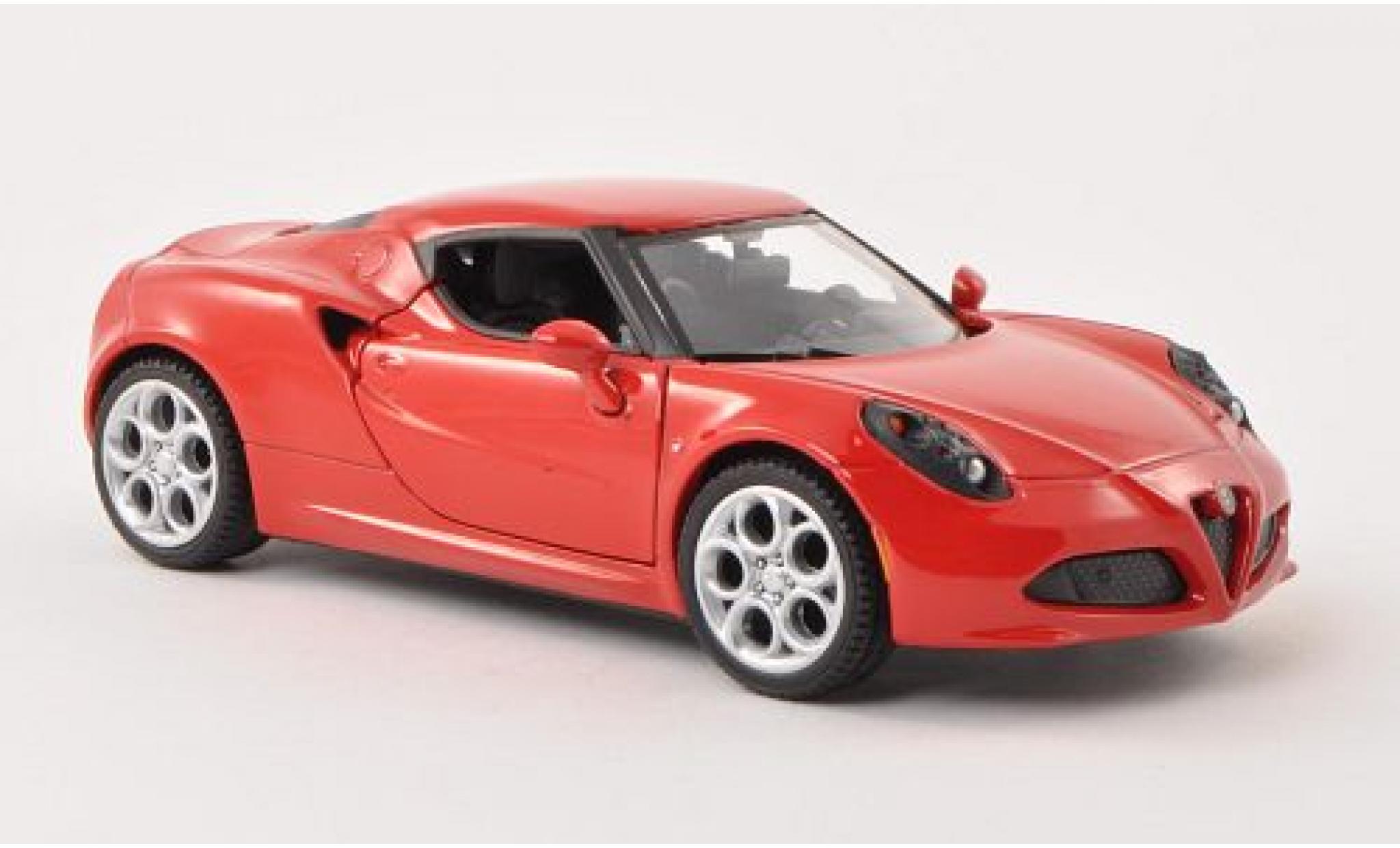 Alfa Romeo 4C 1/24 Motormax rood 1:24 modelauto