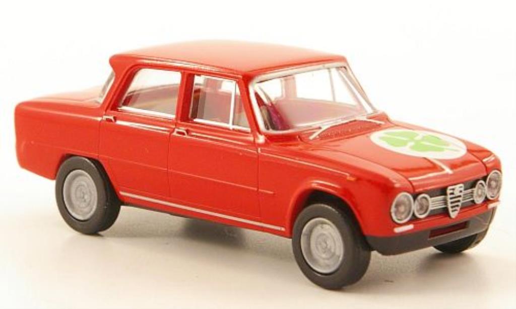 Alfa Romeo Giulia 1600 1/87 Brekina 1600 Quadrifoglio rood mit Kleeblatt modelauto