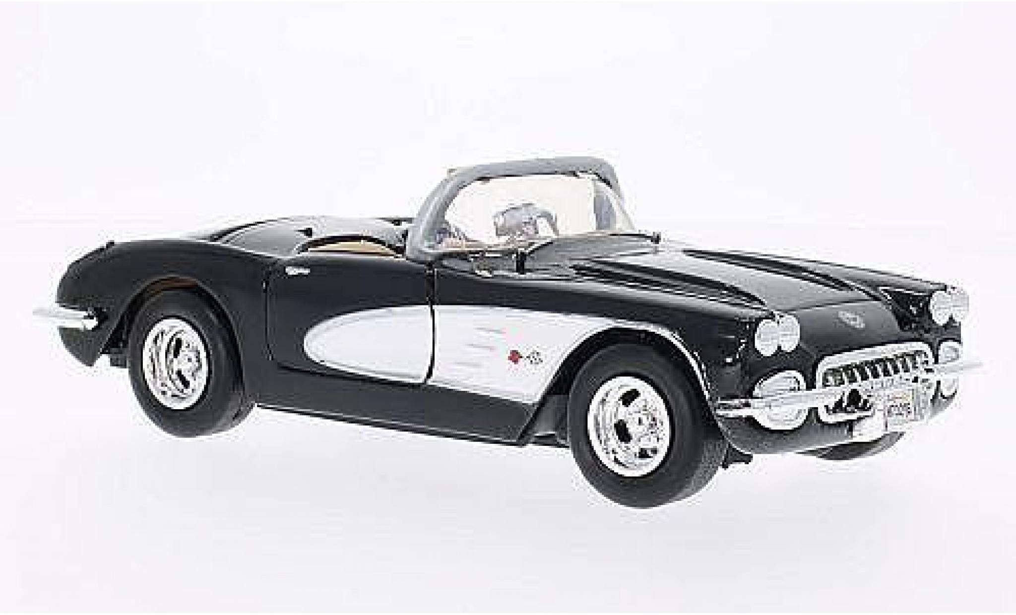 Chevrolet Corvette 1/24 Motormax (C1) zwart/wit 1959 modelauto