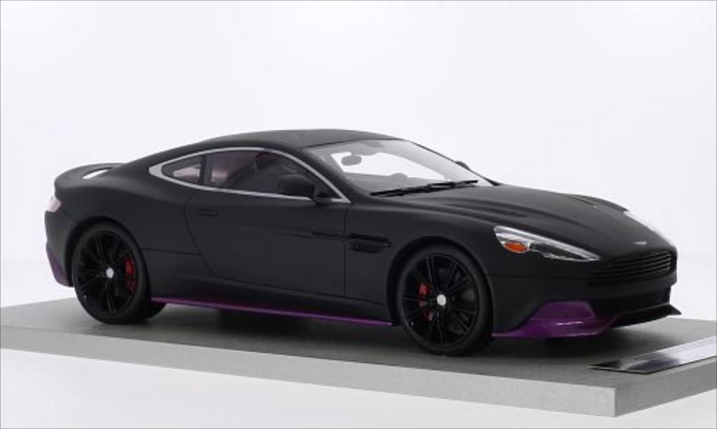 Aston Martin Vanquish 1/18 Tecnomodel Coupe matt-zwart/metallic lila modelauto