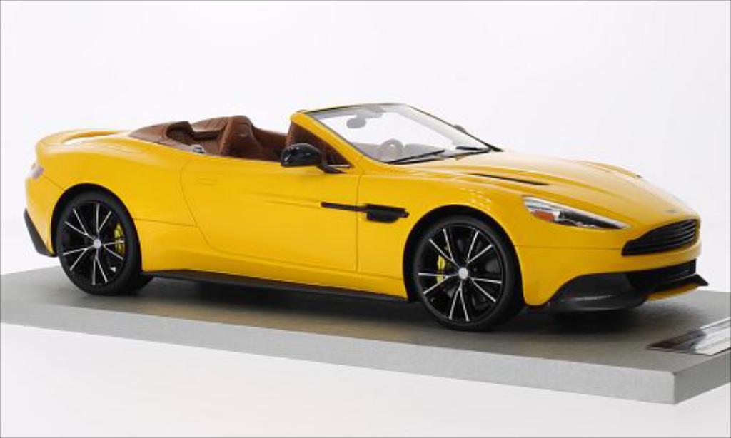 Aston Martin Vanquish 1/18 Tecnomodel Volante geel modelauto