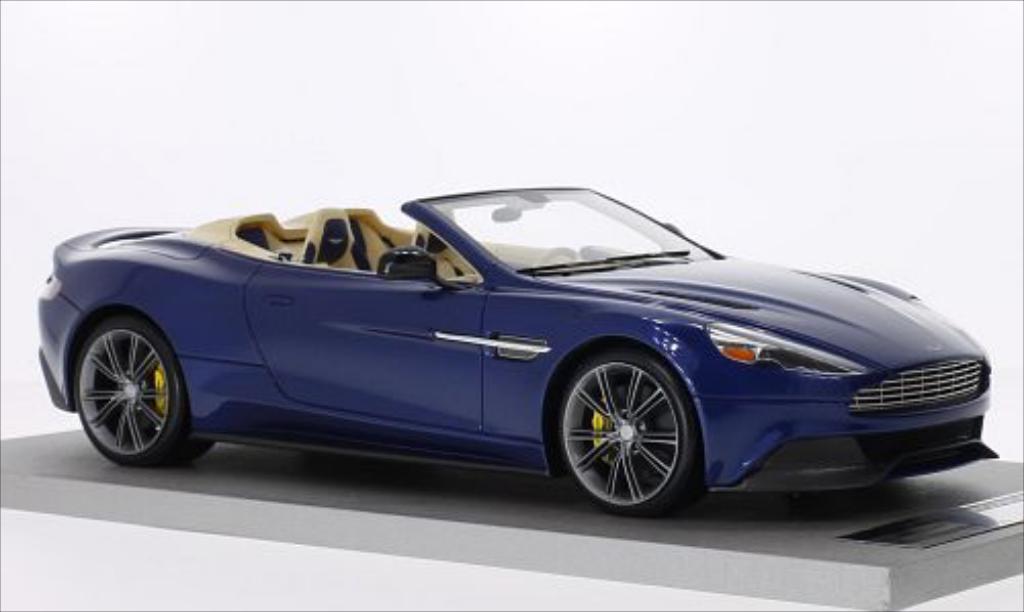 Aston Martin Vanquish 1/18 Tecnomodel Volante metallic blauw modelauto
