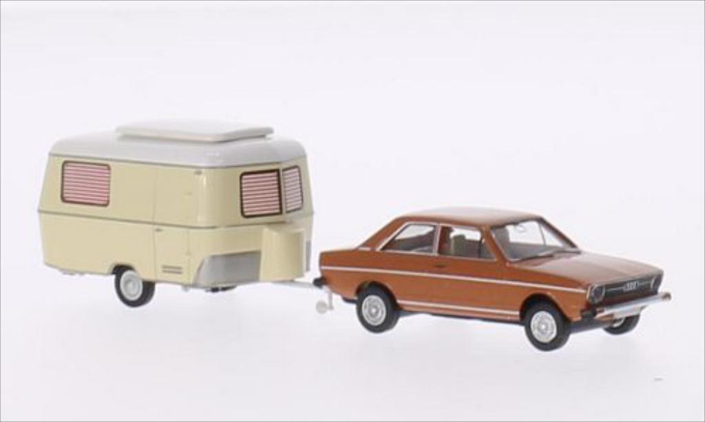 Audi 80 1/87 Brekina bruin modelauto
