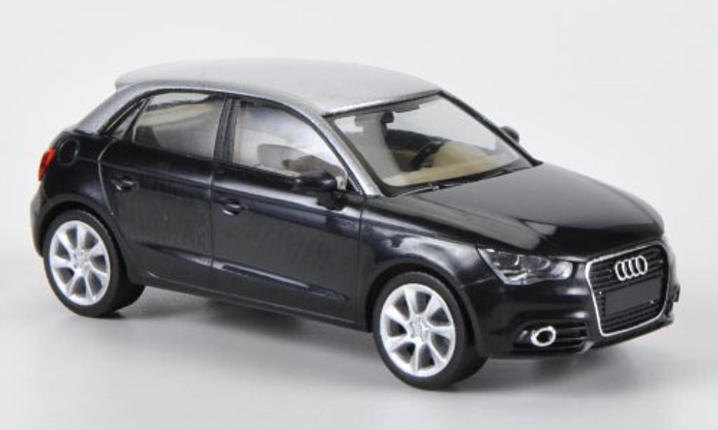 Audi A1 1/87 Herpa Sportback zwart/grijs modelauto