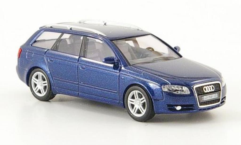 Audi A4 Avant 1/87 Busch Avant blauw Facelift 2005 modelauto