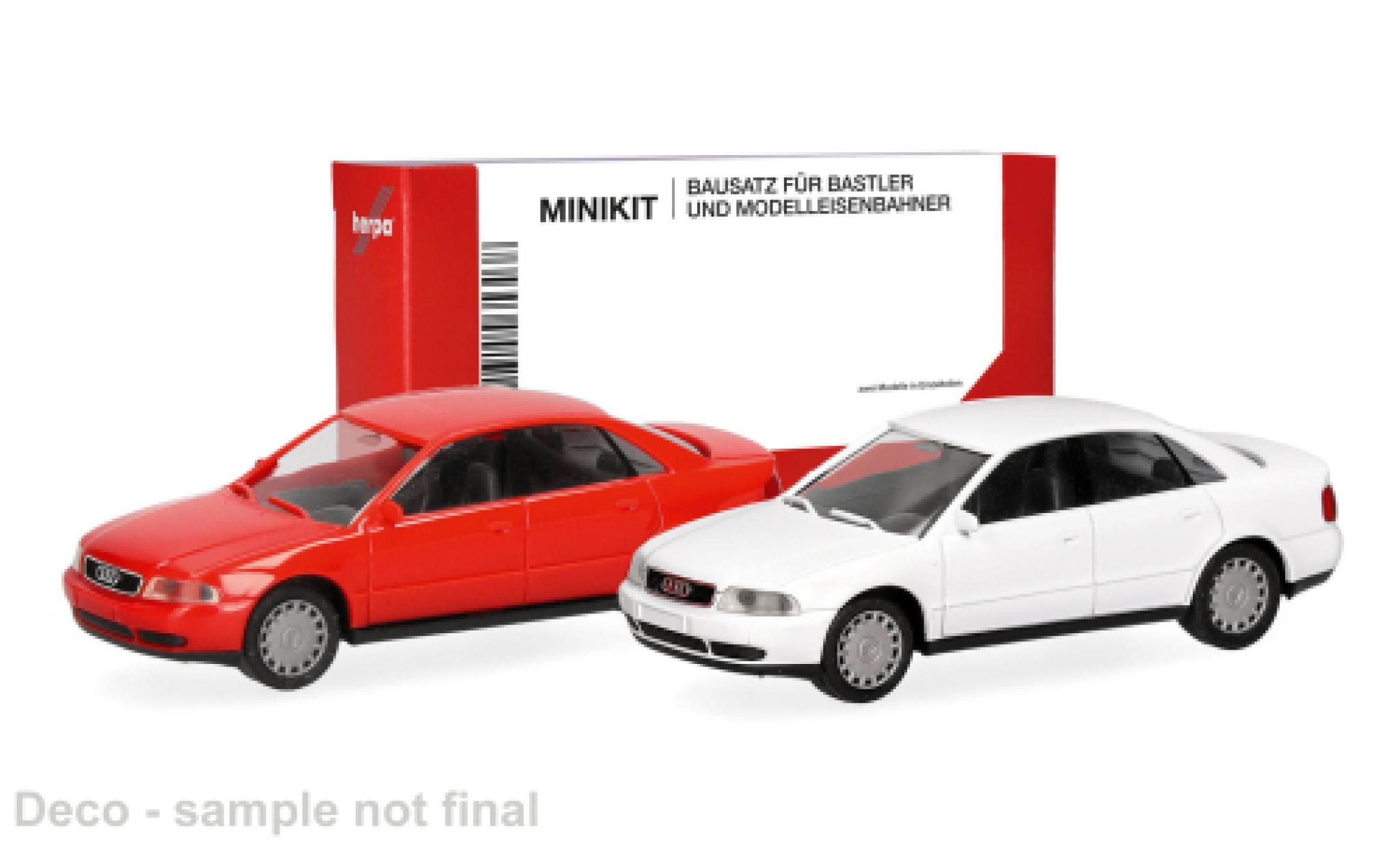 Audi A4 1/87 Herpa MiniKit rood/wit 1:87 modelauto