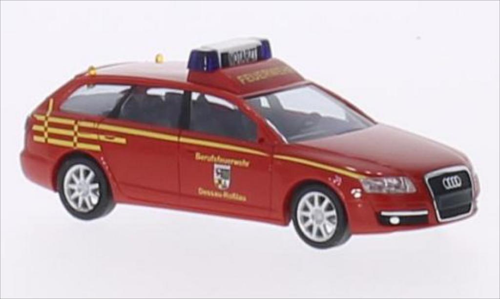 Audi A6 Avant 1/87 Busch Avant Berufsfeuerwehr Dessau-Rosslau 2004 modelauto