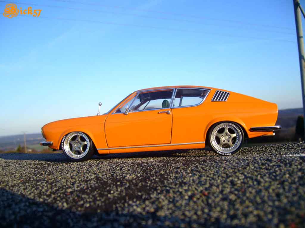 Audi 100 coupe S 1/18 Anson coupe S 1970 oranje jantes porsche modelauto
