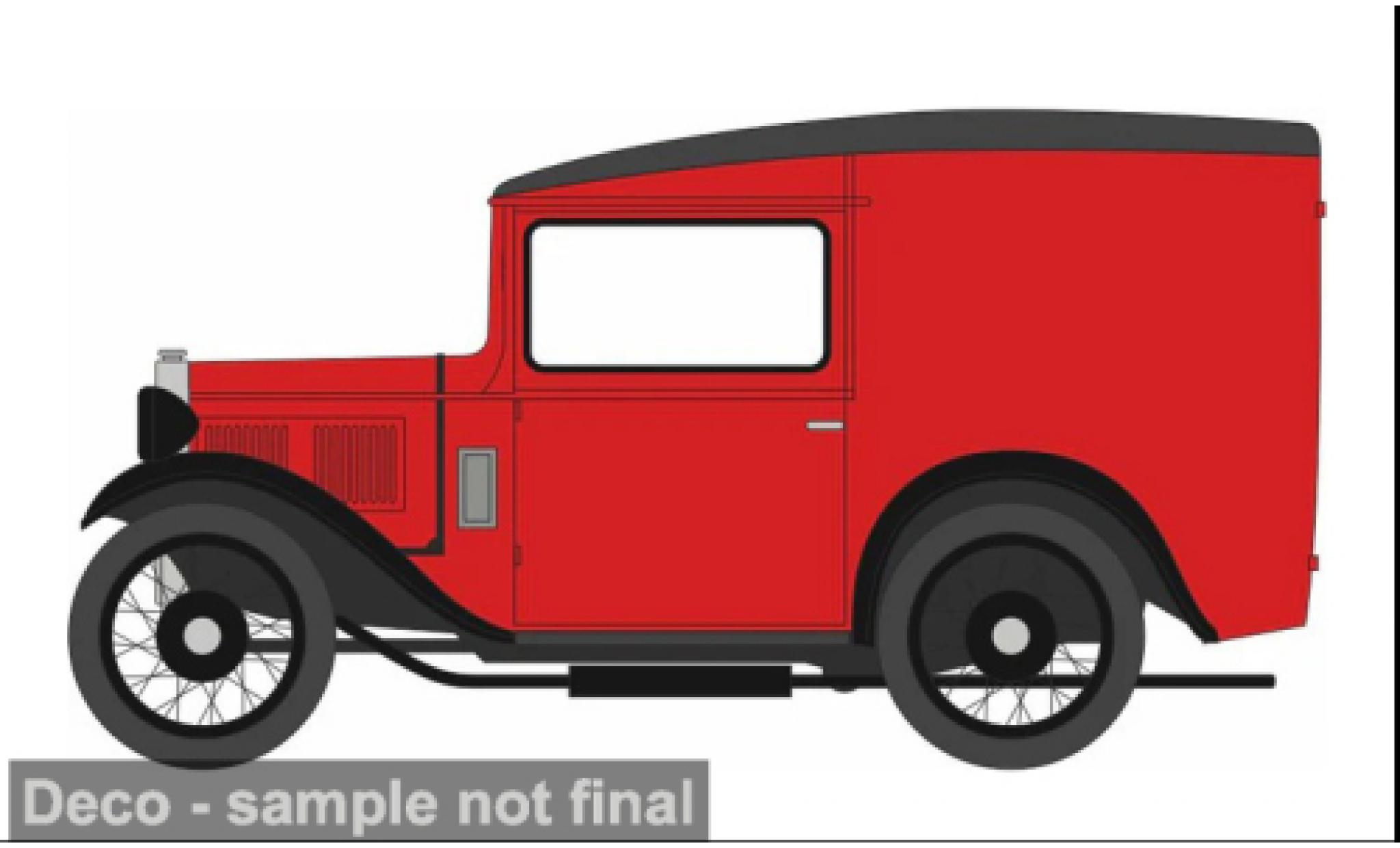 Austin 7 1/76 Oxford Van rood/zwart 1:6 modelauto