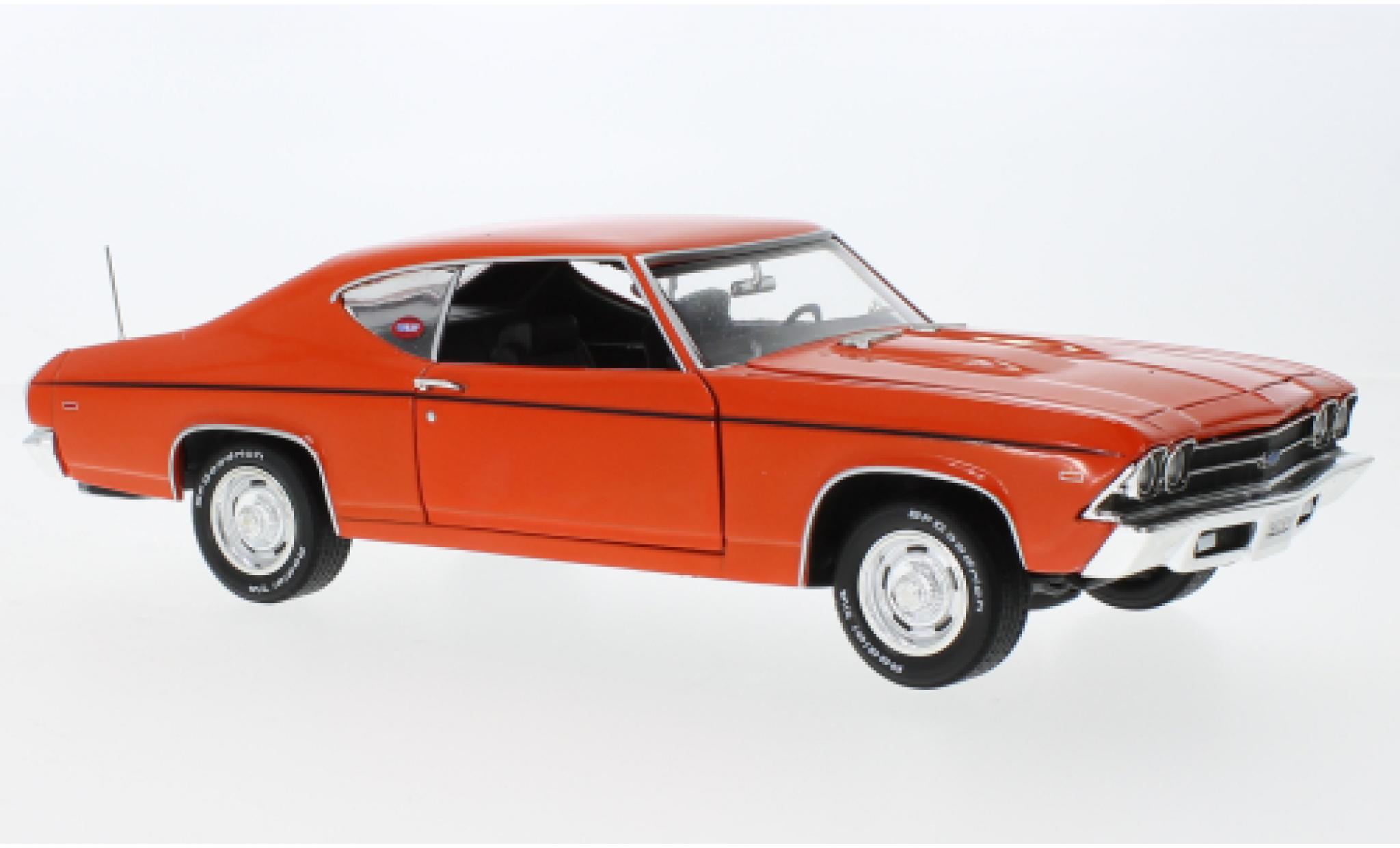 Chevrolet Chevelle 1/18 Auto World Nickey oranje 1969 modelauto