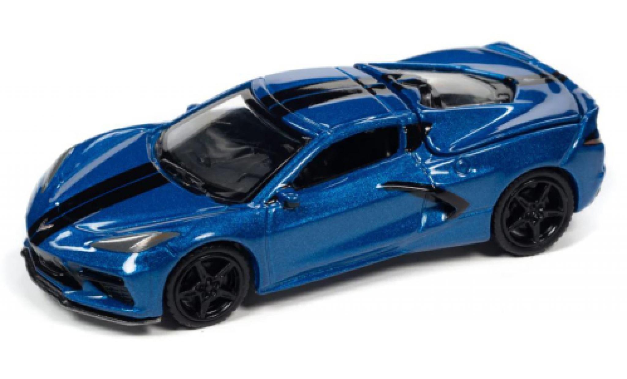 Chevrolet Corvette 1/64 Auto World (C8) Stingray metallic blauw 2020 modelauto