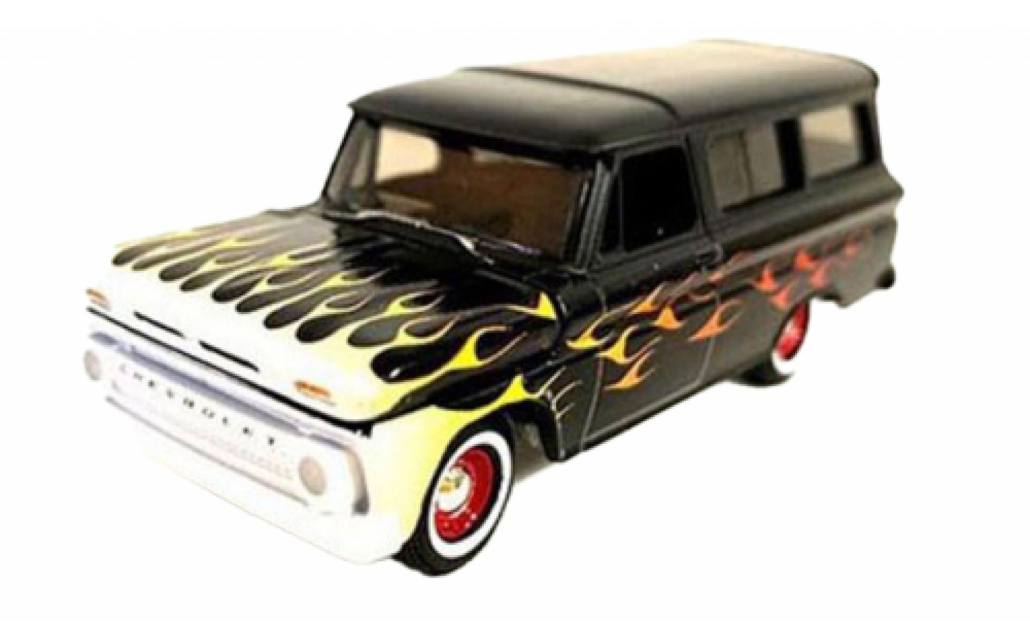 Chevrolet Suburban 1/64 Auto World zwart/D&eacute;corer 1965 modelauto