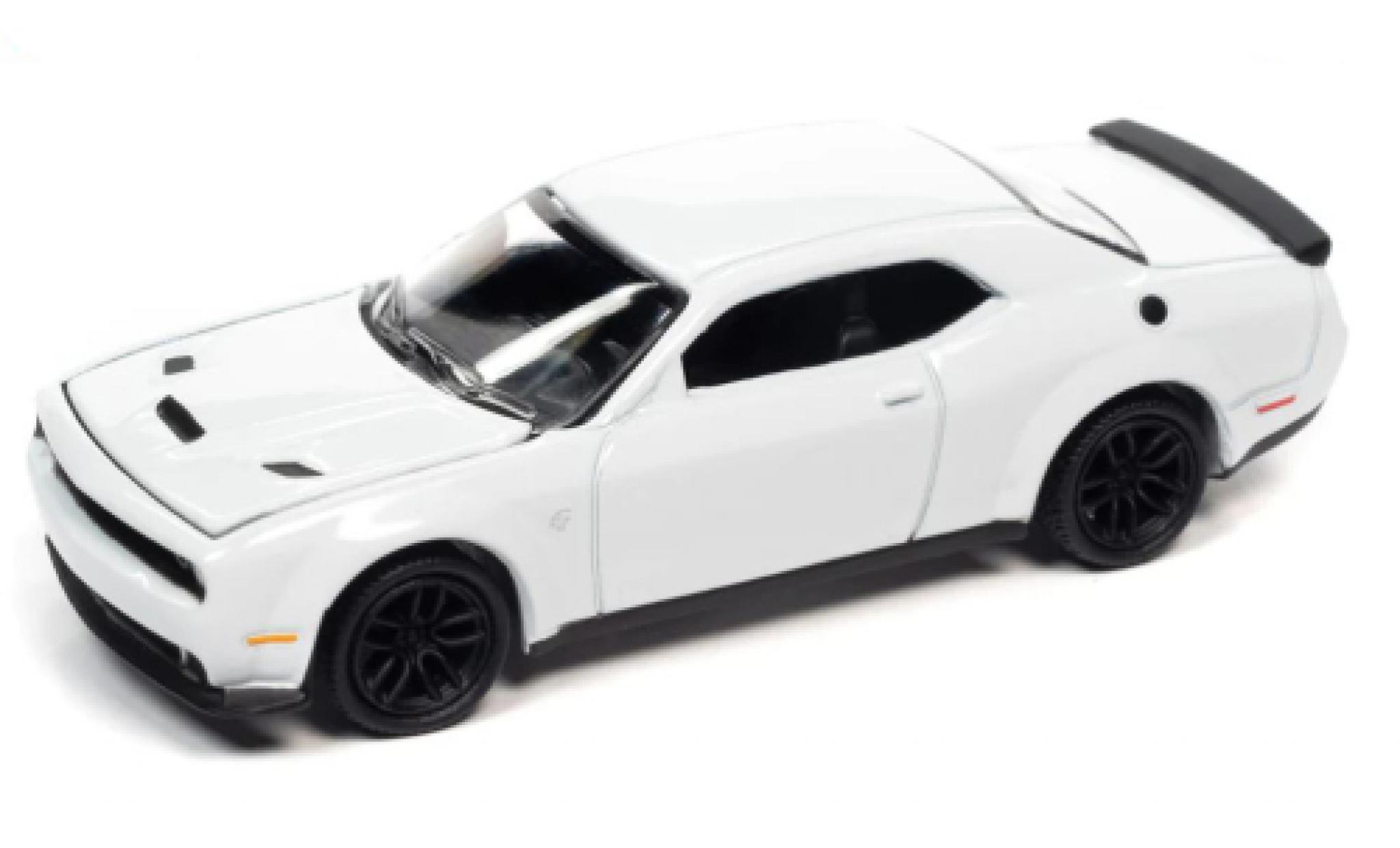 Dodge Challenger 1/64 Auto World Hellcat wit 2018 modelauto