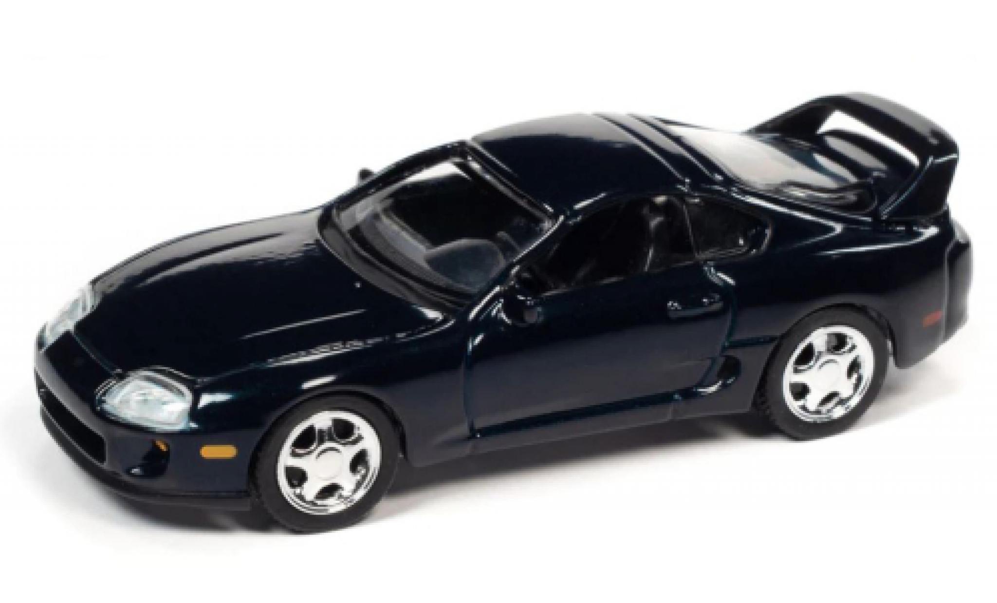 Toyota Supra 1/64 Auto World blauw fonc&eacute; 1995 modelauto