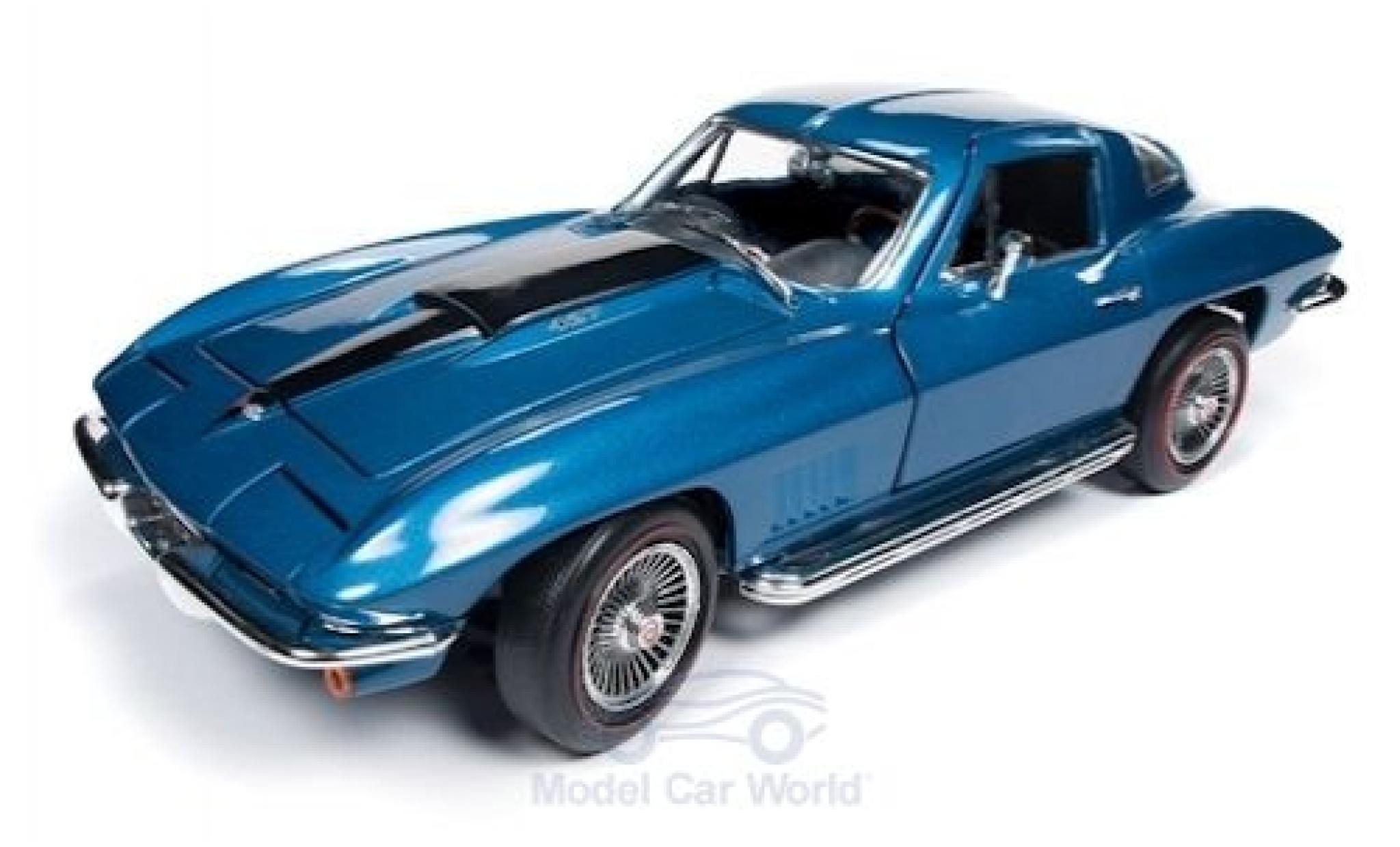 Chevrolet Corvette 1/18 Auto World 427 metallic blauw 1967 modelauto