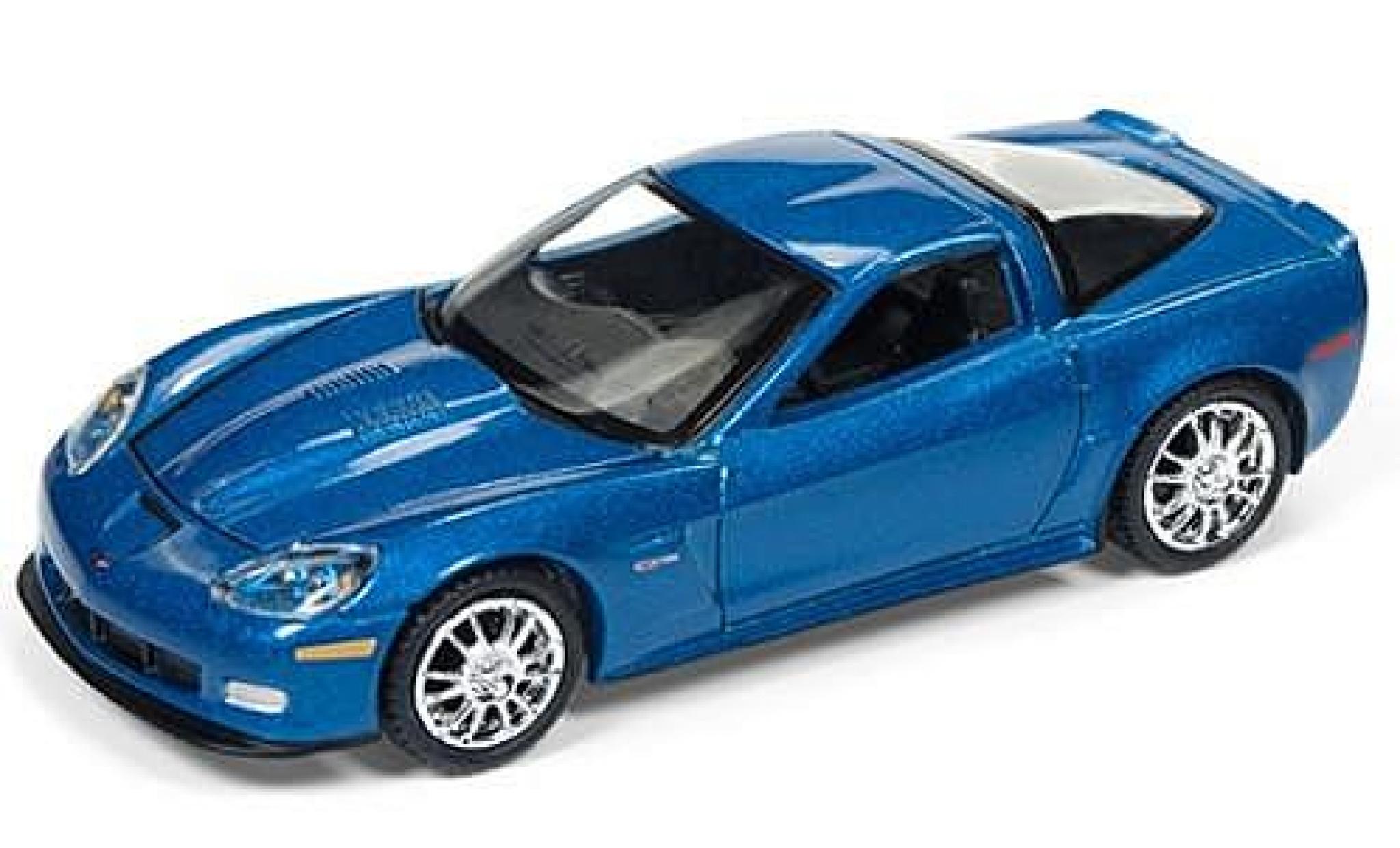 Chevrolet Corvette 1/64 Auto World Z06 metallic blauw 2011 sans Vitrine modelauto