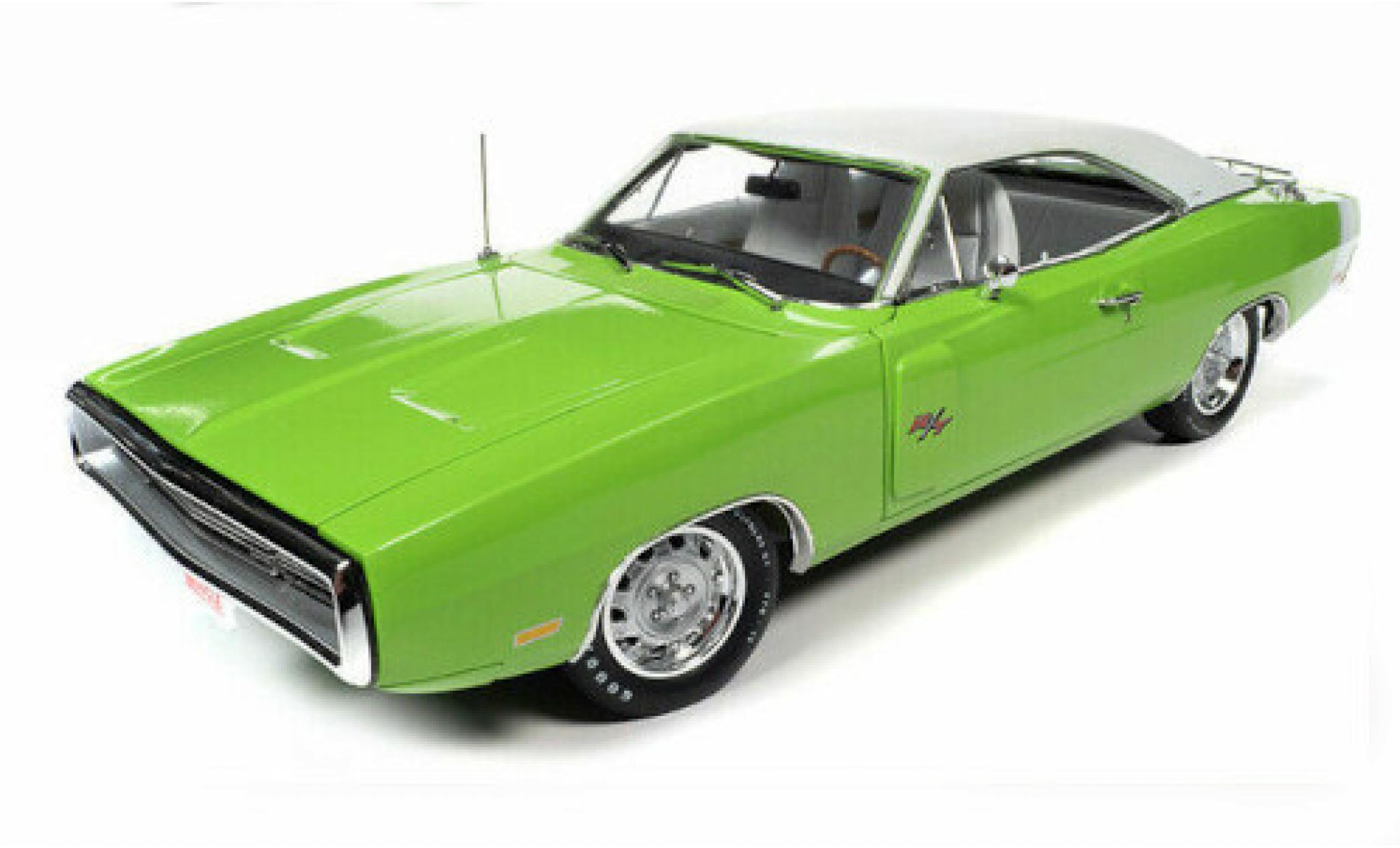 Dodge Charger 1/18 Auto World R/T groen/wit 1970 modelauto