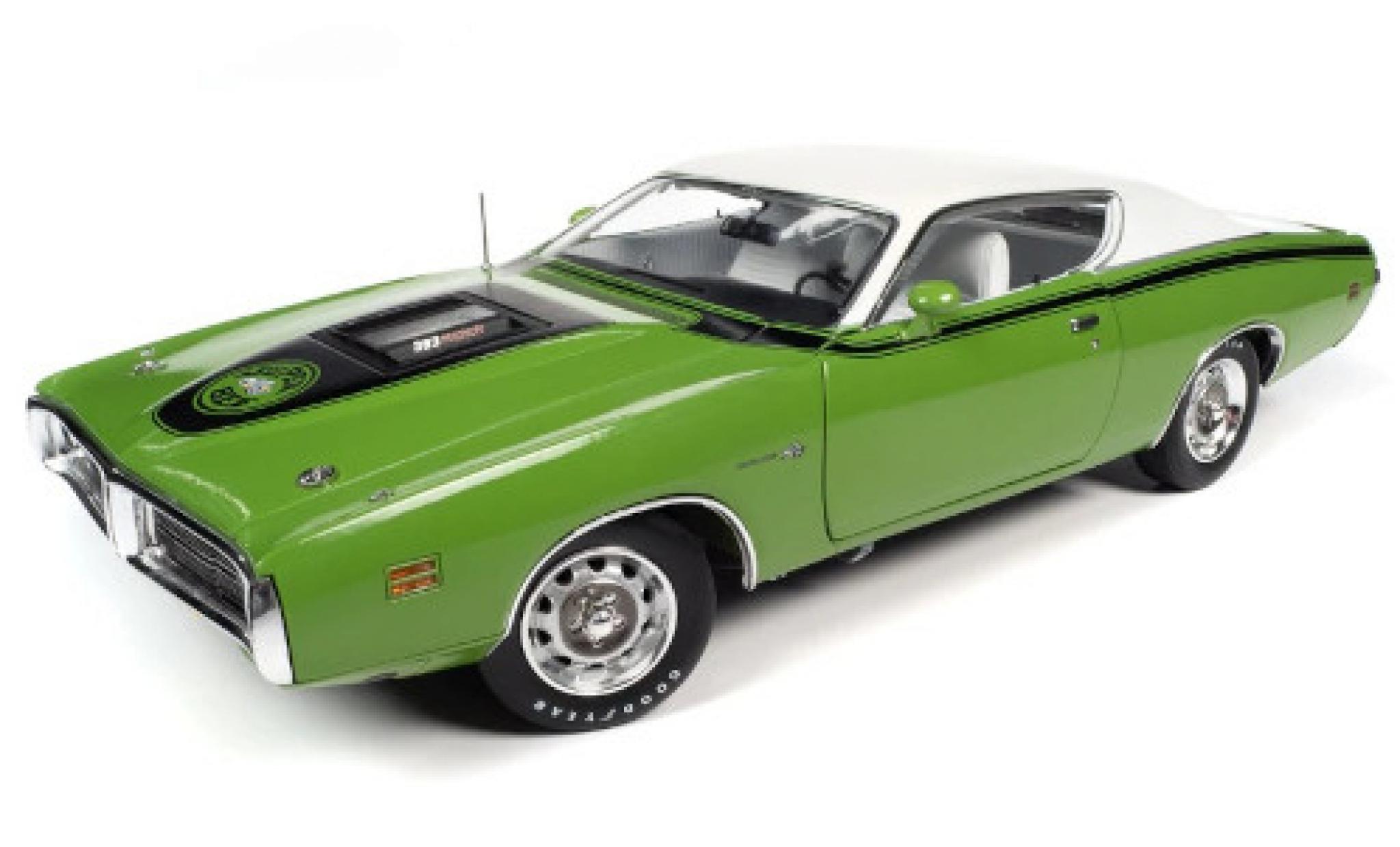 Dodge Charger 1/18 Auto World Super Bee groen/wit 1971 modelauto