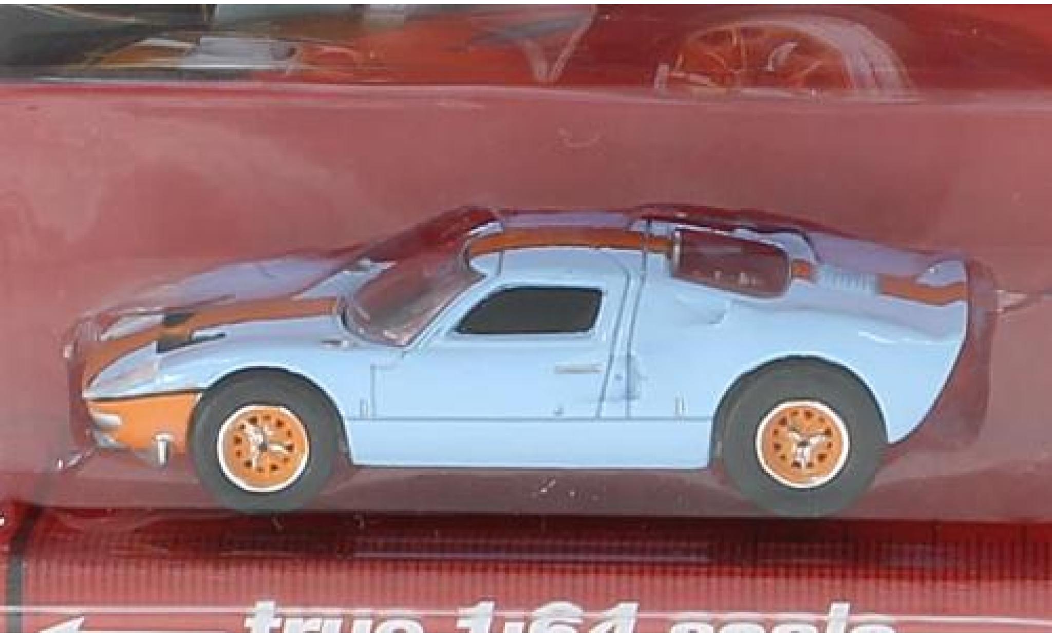 Ford GT40 1/64 Auto World blauw/oranje 1965 modelauto