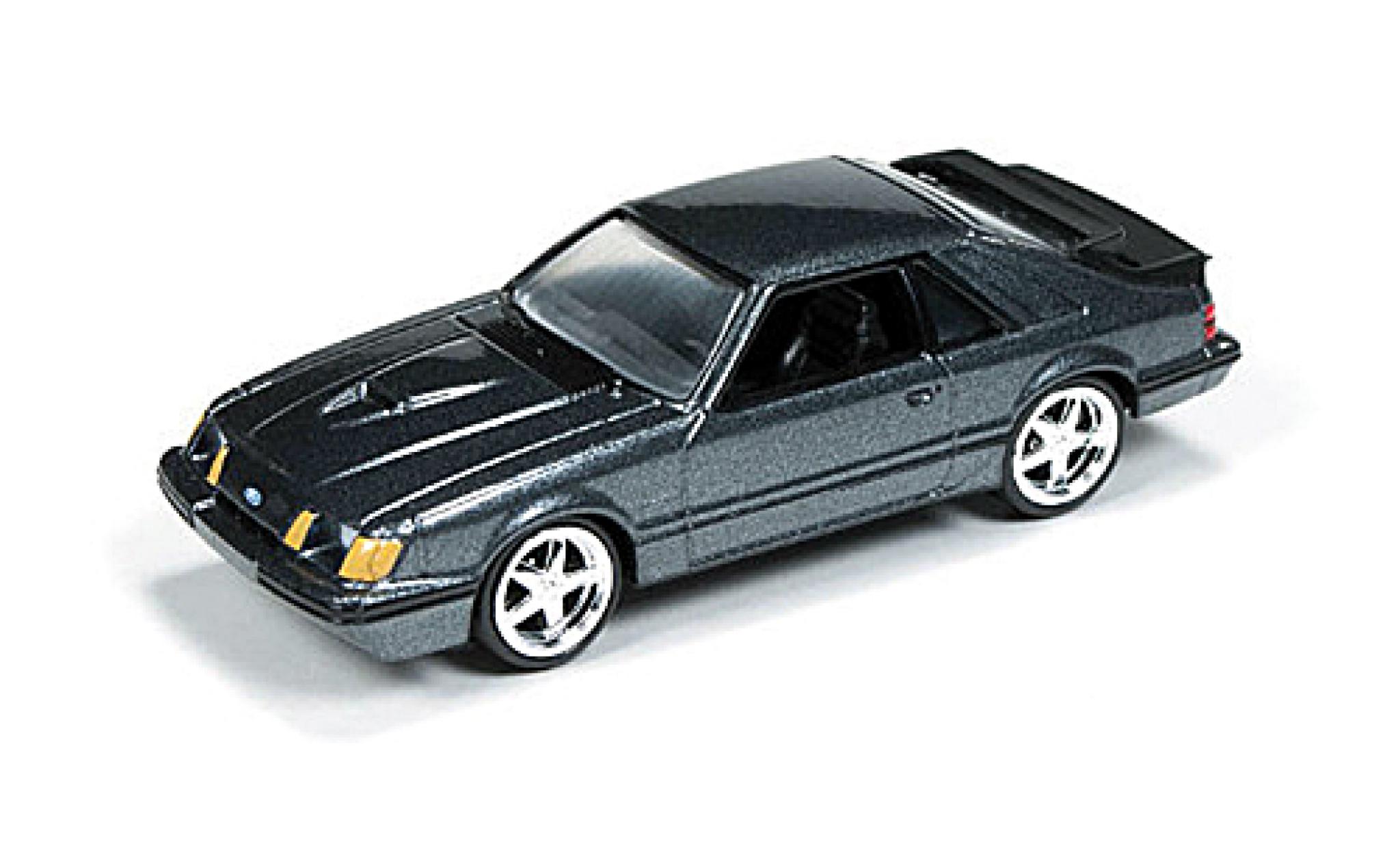 Ford Mustang 1/64 Auto World SVO metallic grijs 1984 modelauto