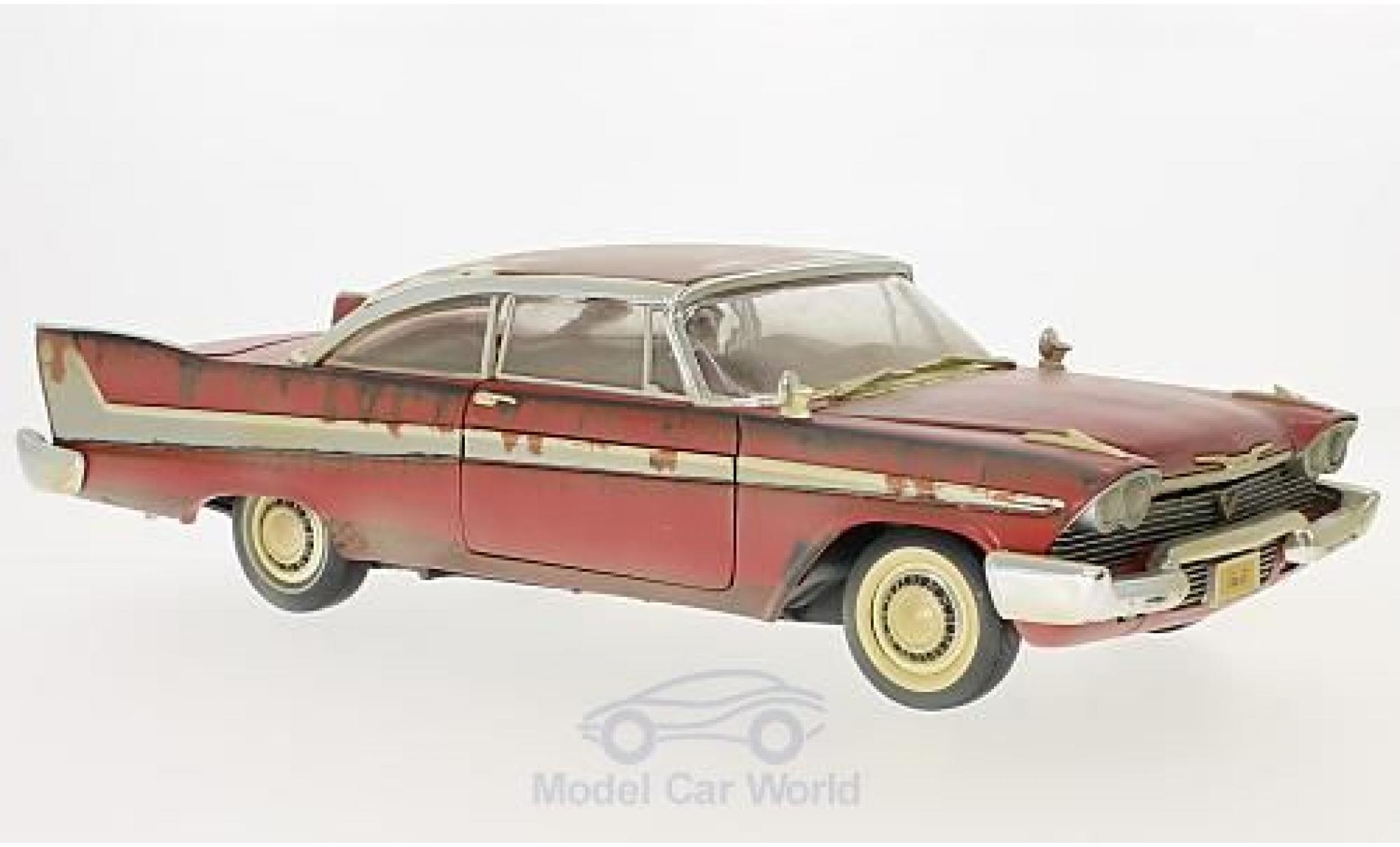 Plymouth Fury 1/18 Auto World rood Christine 1958 Dirty Version modelauto