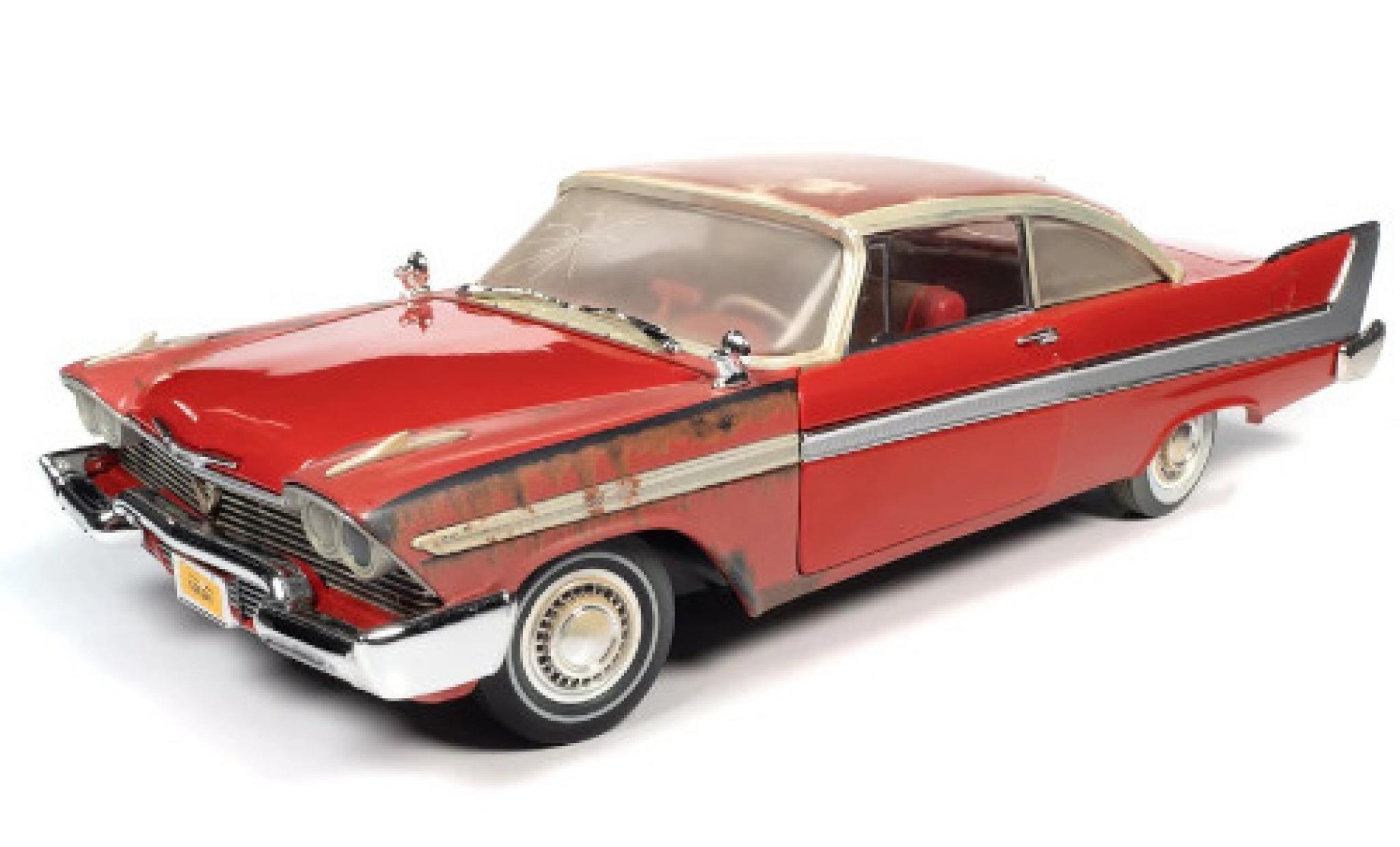 Plymouth Fury 1/18 Auto World rood/grijs Christine 1958 Teilrestoration modelauto