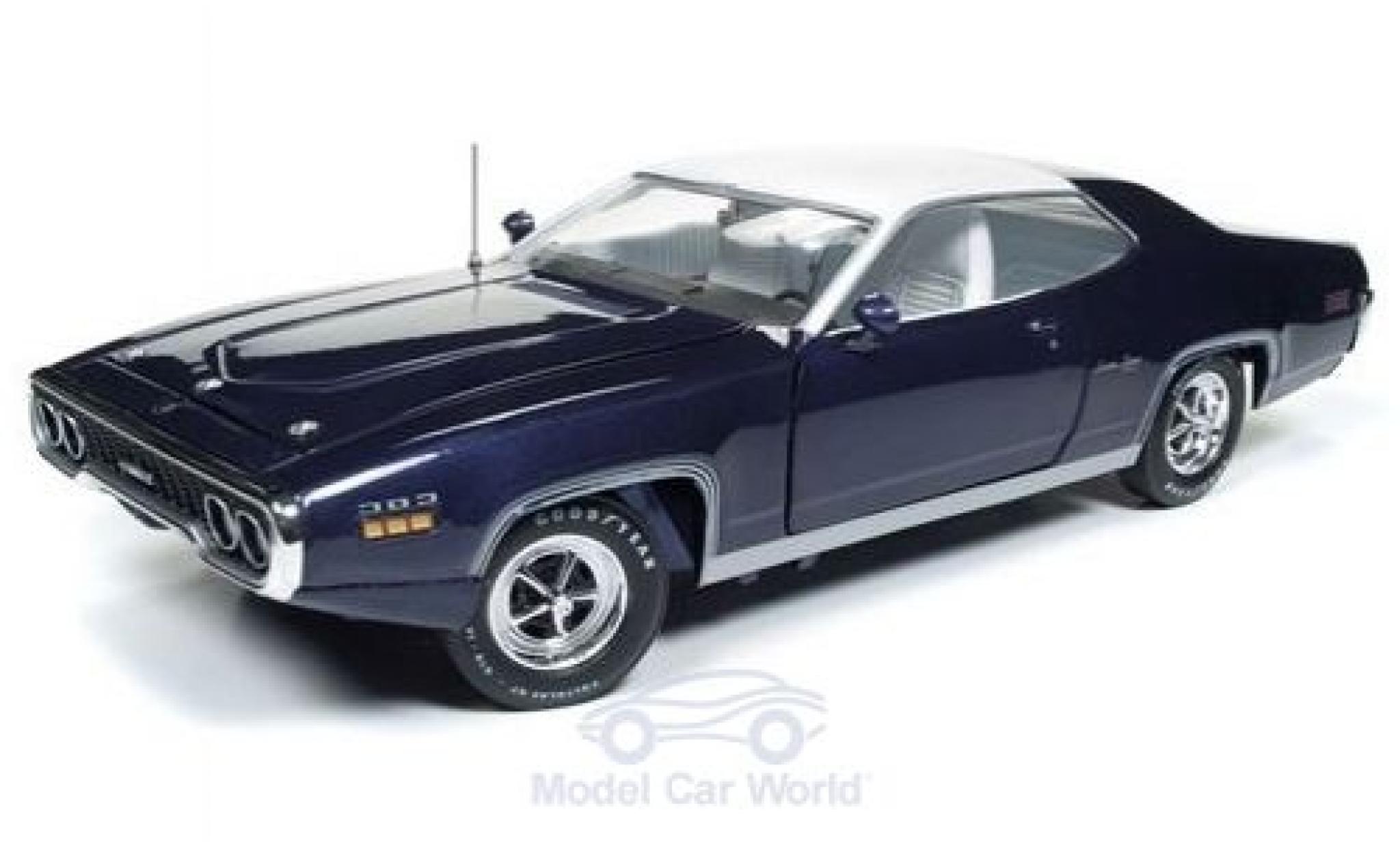 Plymouth Satellite 1/18 Auto World Sebring Plus metallic lila/wit 1971 modelauto