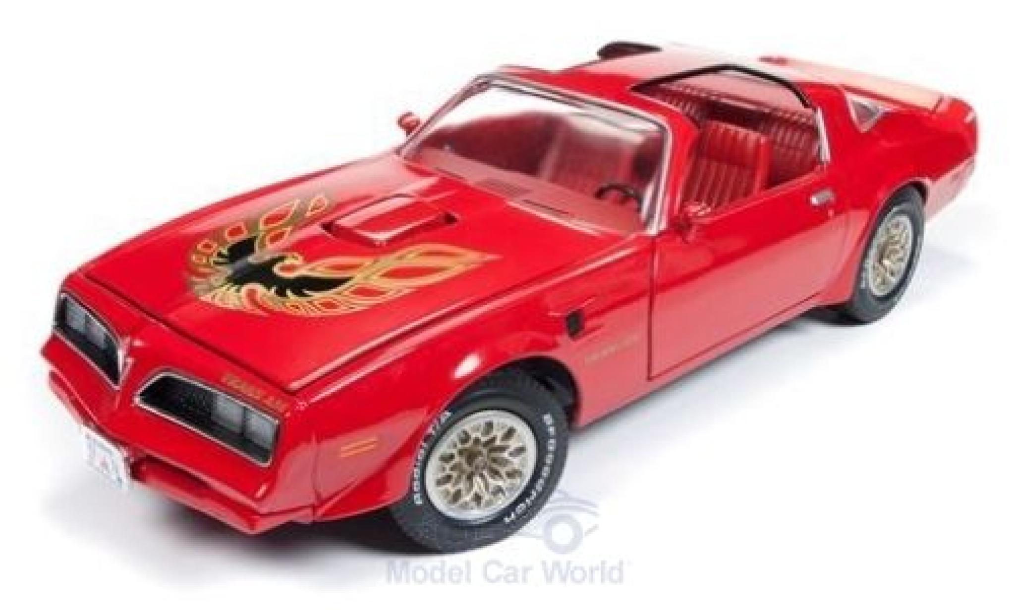 Pontiac Firebird 1/18 Auto World Trans Am rood/Dekor 1977 modelauto