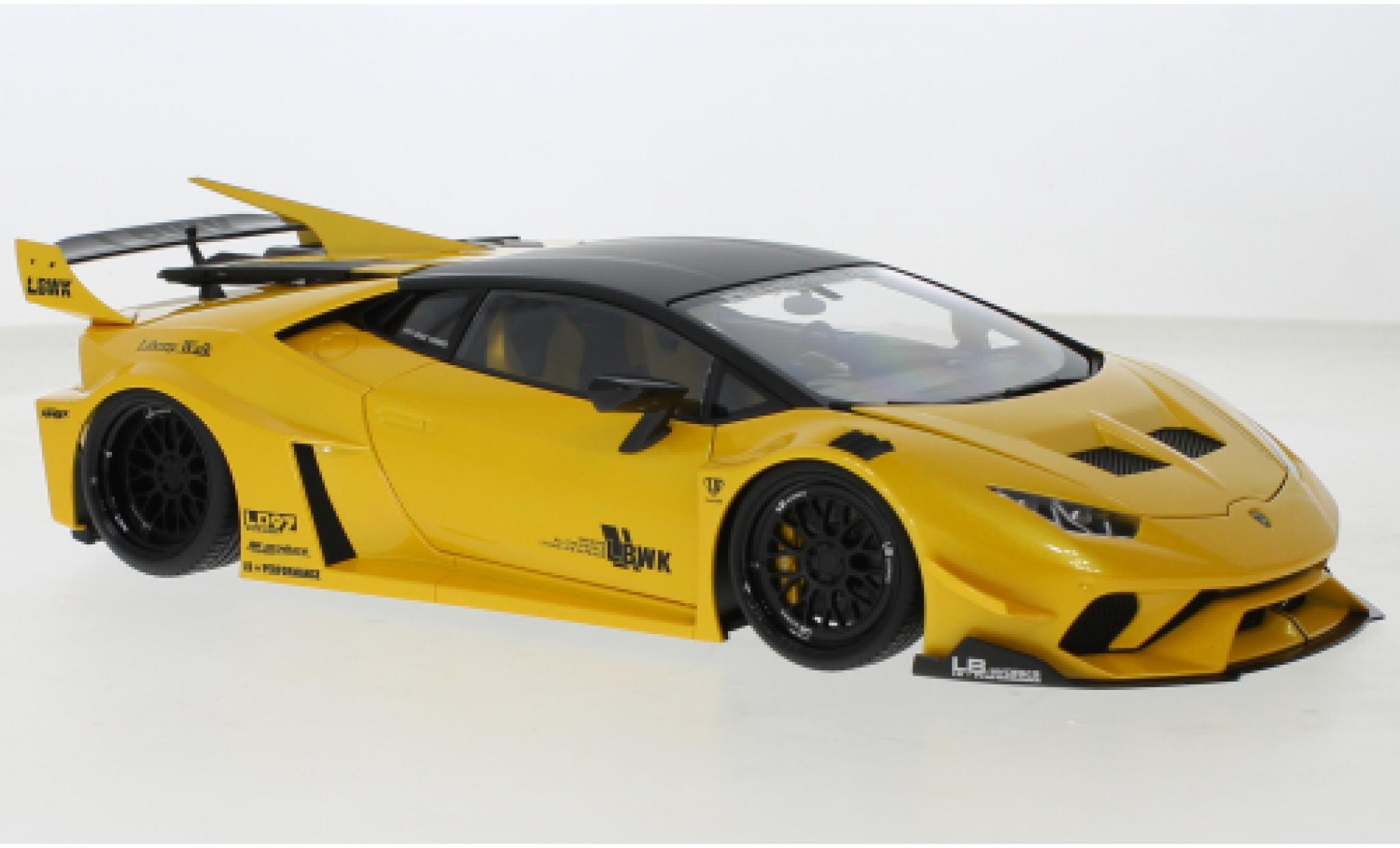 Lamborghini Huracan 1/18 AUTOart GT Liberty Walk LB Silhouette Works metallic geel 2019 modelauto