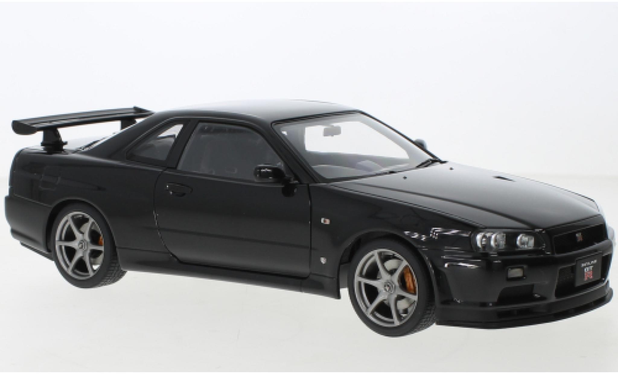 Nissan Skyline 1/18 AUTOart GT-R (R34) V-Spec II metallic zwart modelauto