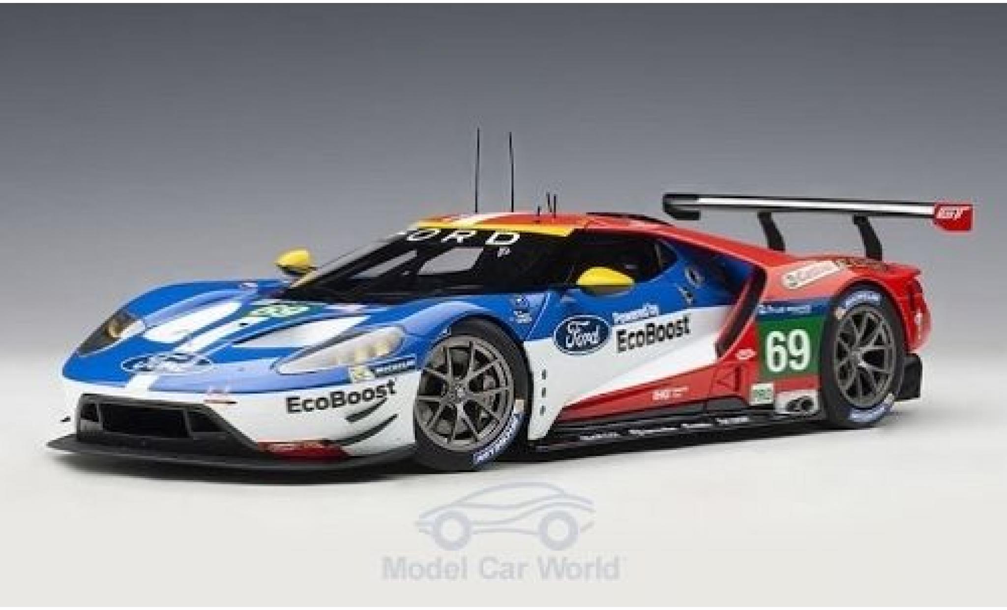 Ford GT 1/18 AUTOart blauw 2016 Plain Body Version modelauto