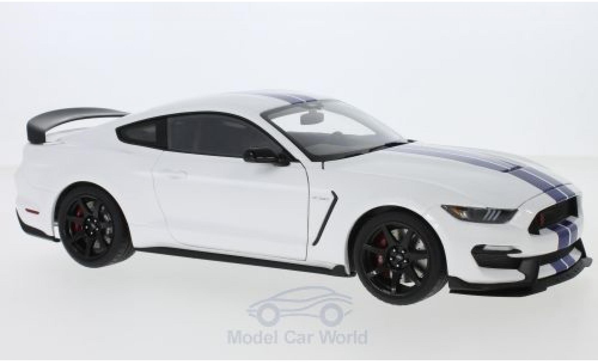 Ford Mustang 1/18 AUTOart Shelby GT-350R wit/blauw 2017 modelauto
