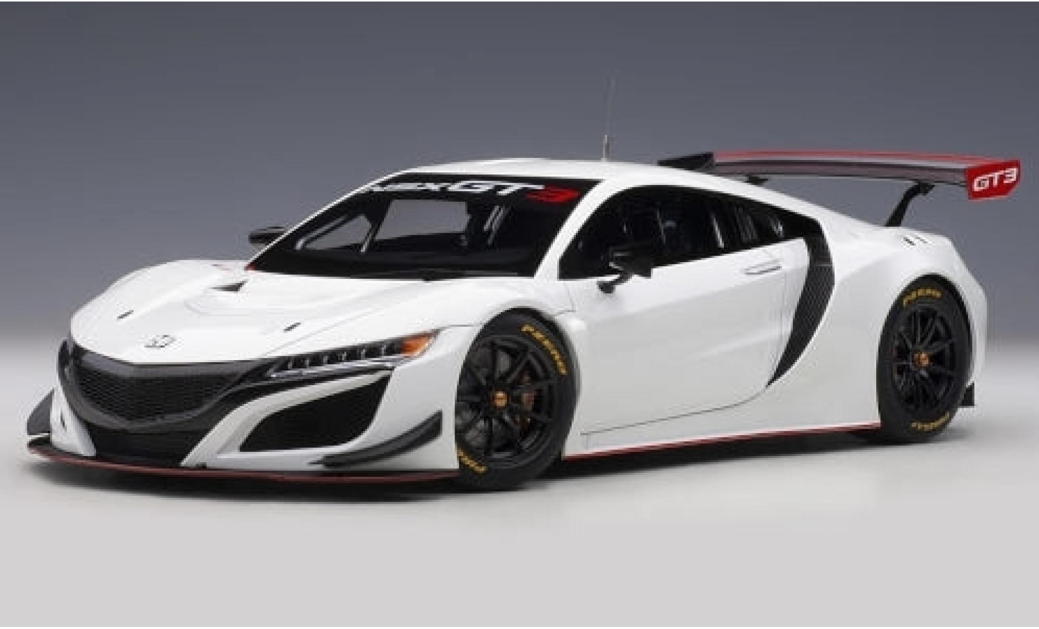 Honda NSX 1/18 AUTOart GT3 wit 2018 Plain Body Version modelauto