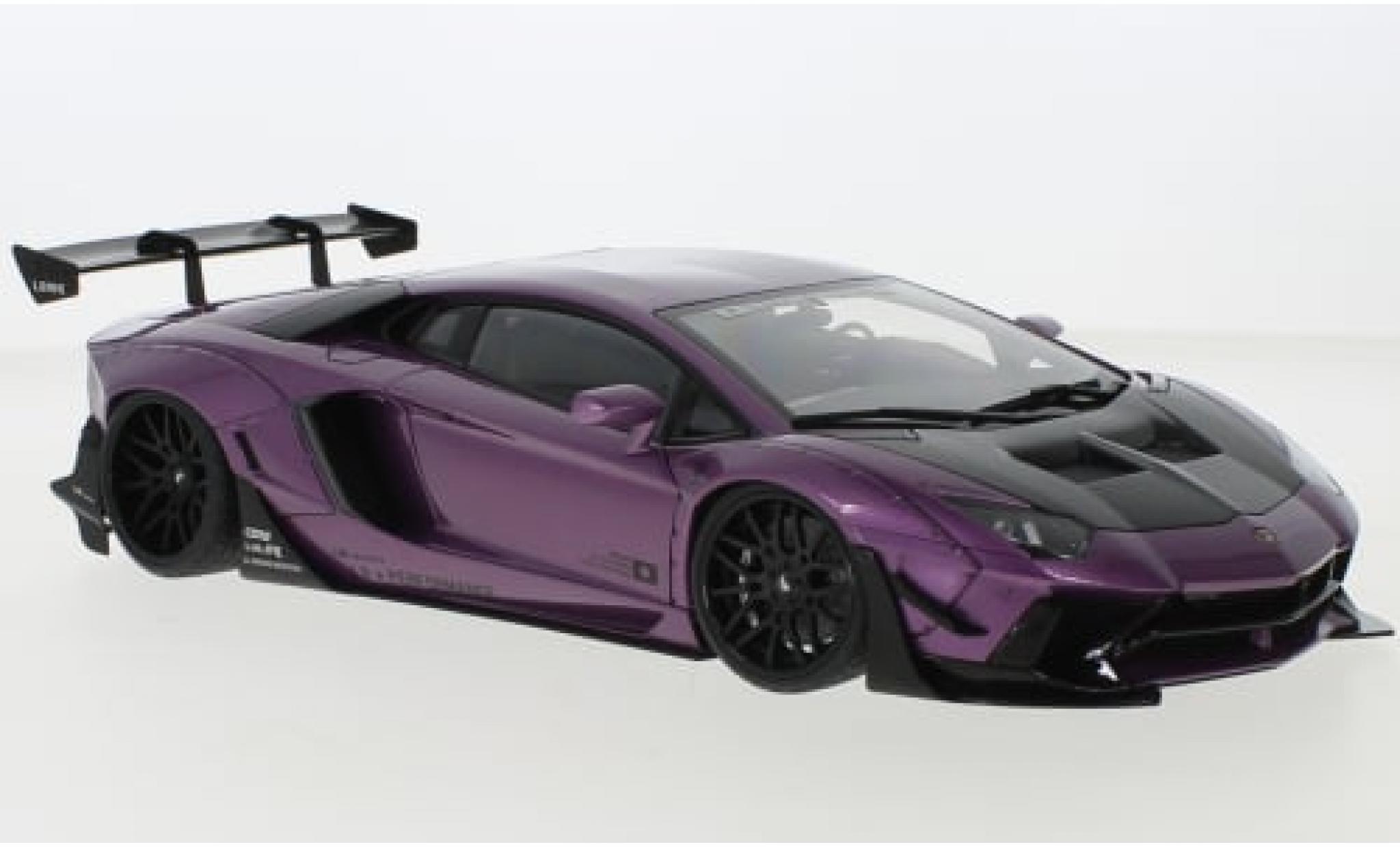 Lamborghini Aventador 1/18 AUTOart LB-Works Limited Edition metallic paars/carbon 1:18 modelauto